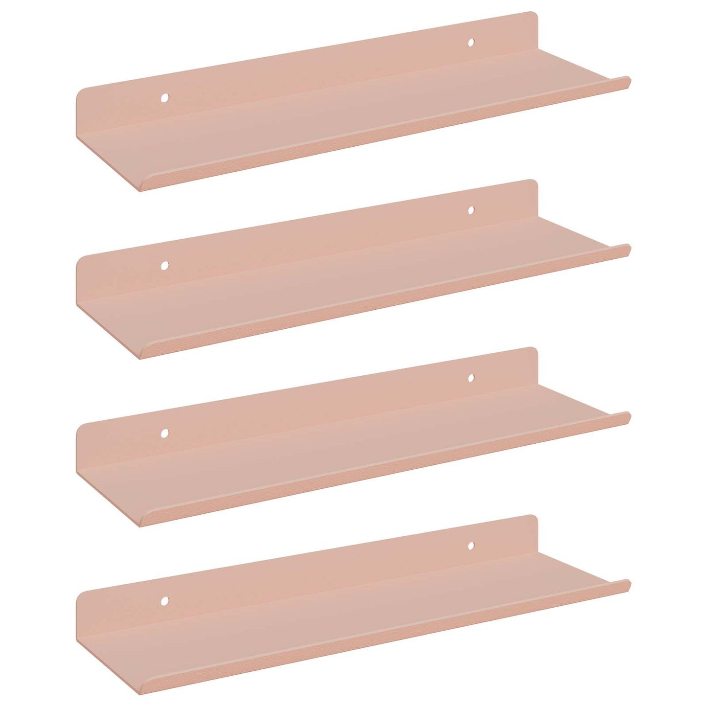 Floating Shelf Wall-Mounted 4 pcs Pink 30 x 9 x 2.5 cm Steel