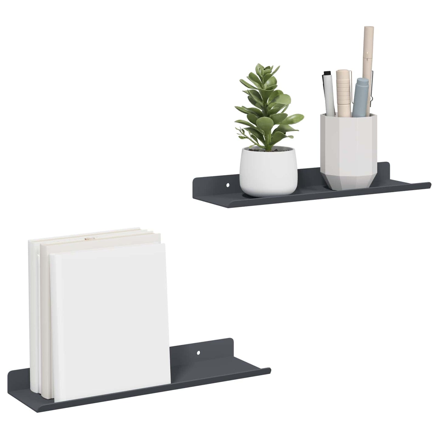 Floating Shelf 2 pcs Anthracite 30 x 9 x 2.5 cm Steel