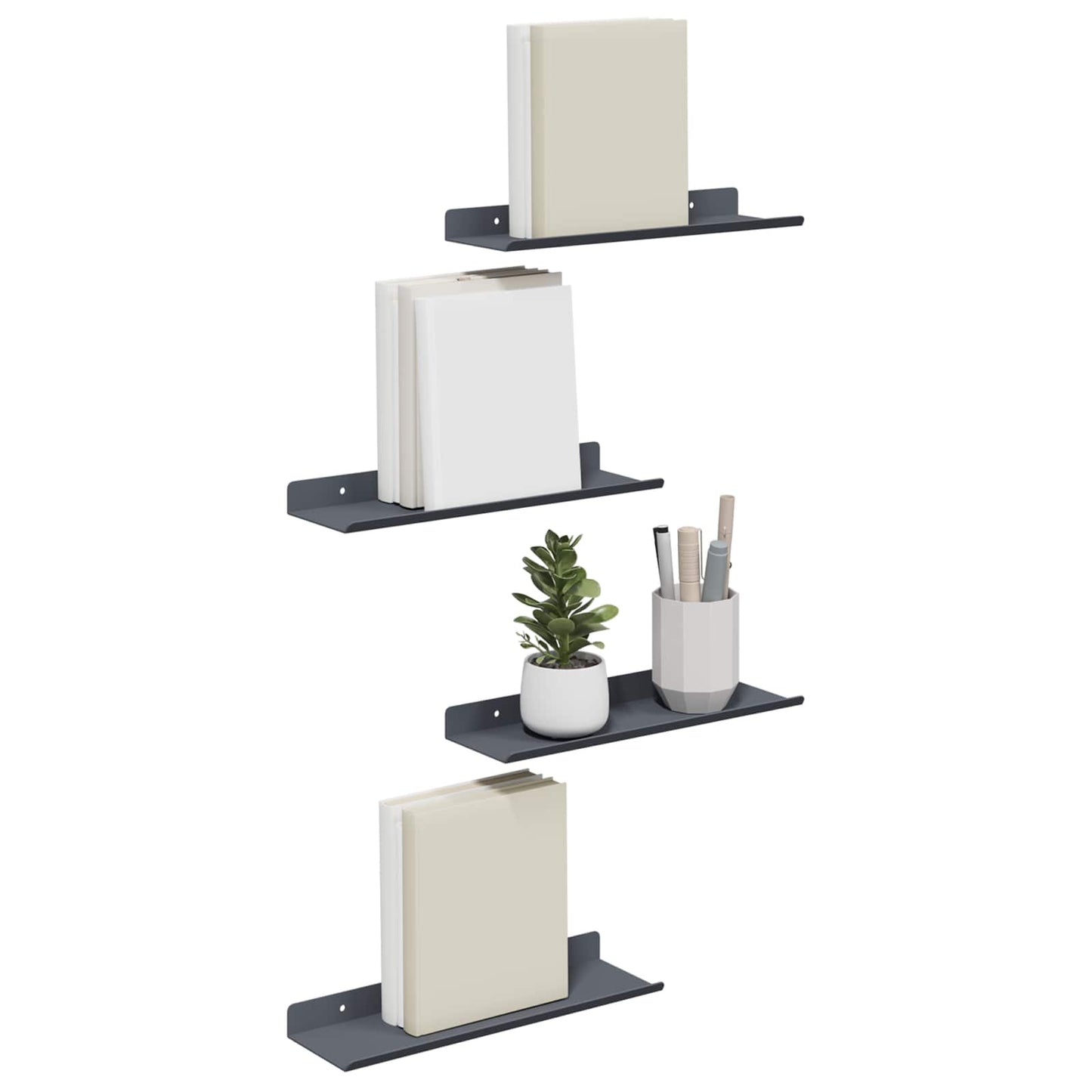 Floating Shelf Wall-Mounted 4 pcs Anthracite 30 x 9 x 2.5 cm