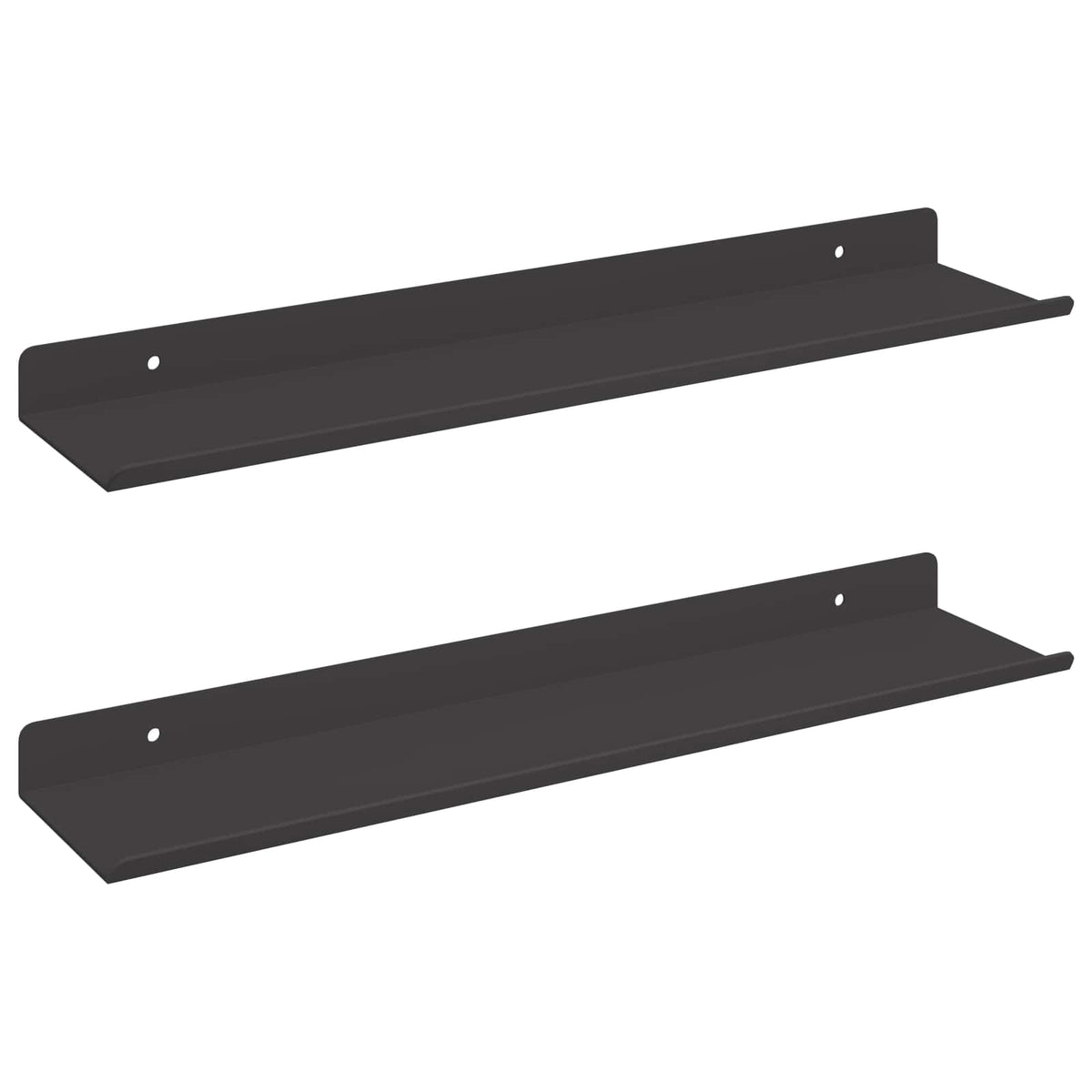 Floating Shelf 2 pcs Black 40 x 9 x 2.5 cm Steel