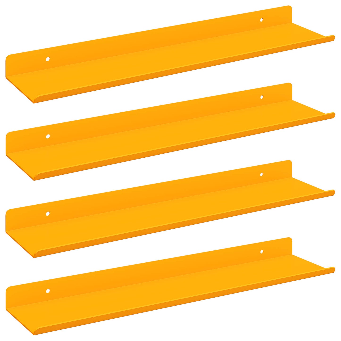 Floating Shelf 4 pcs Mustard Yellow 40 x 8.5 x 2.5 cm Steel