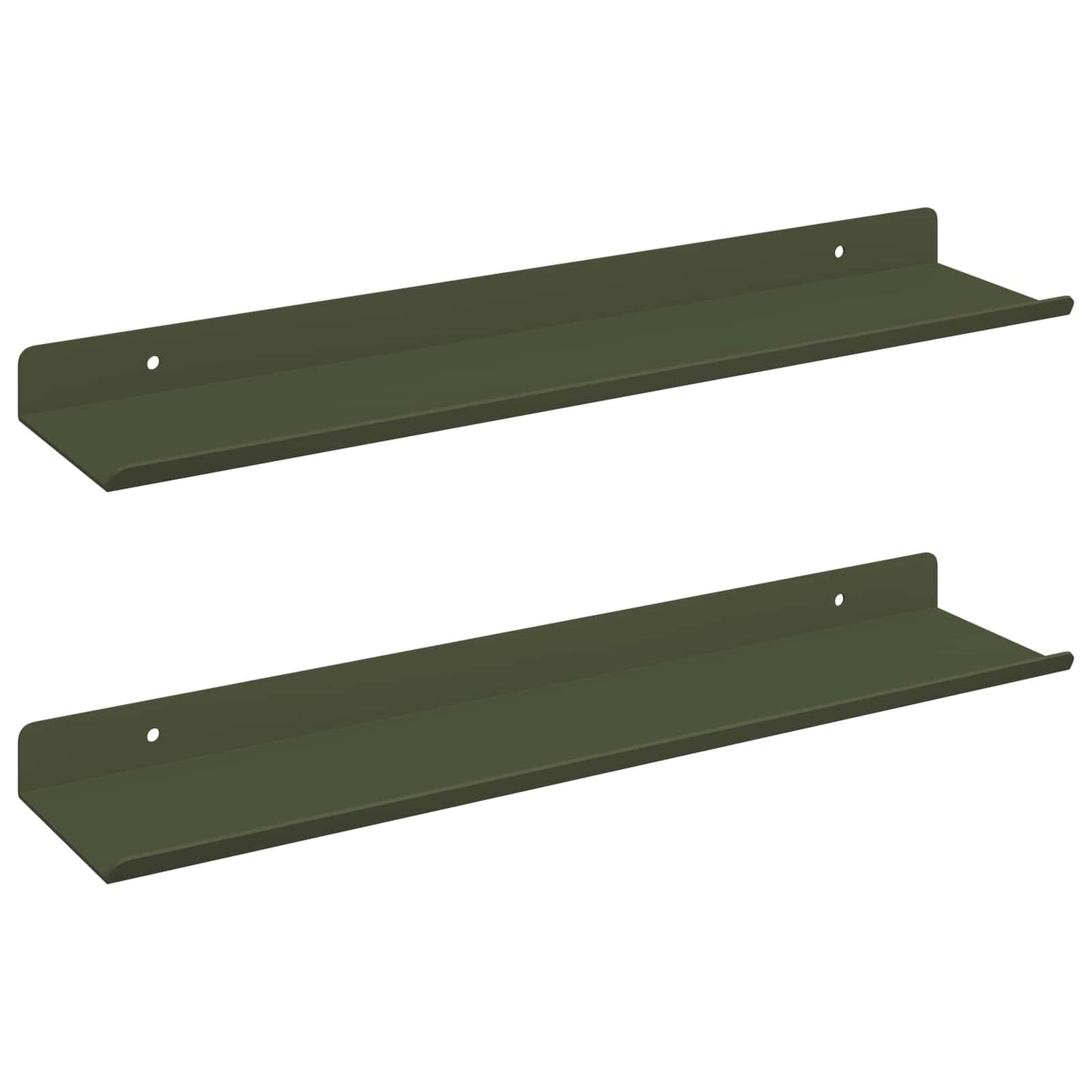 Floating Shelf 2 pcs Olive Green 40 x 8.5 x 2.5 cm Steel