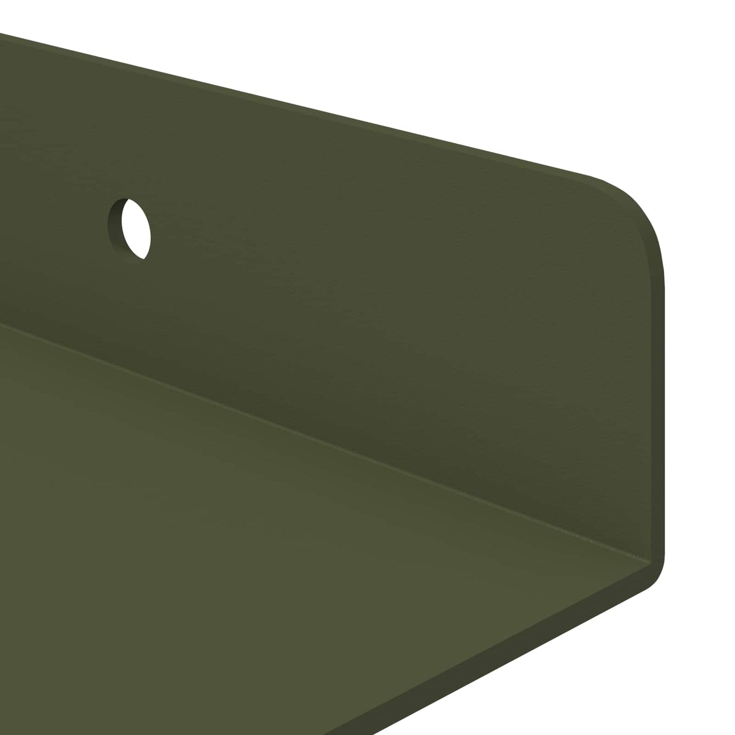 Floating Shelf 4 pcs Olive Green 40 x 8.5 x 2.5 cm Steel