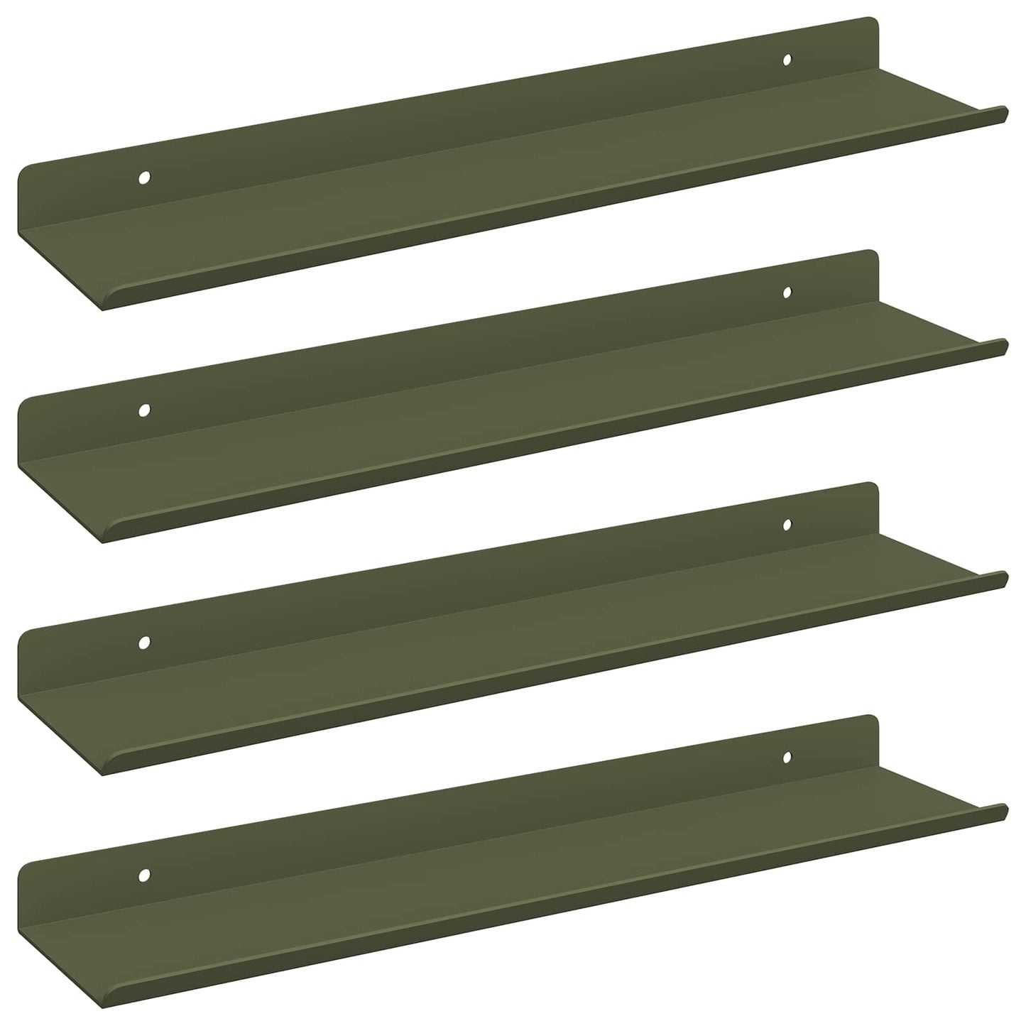 Floating Shelf 4 pcs Olive Green 40 x 8.5 x 2.5 cm Steel