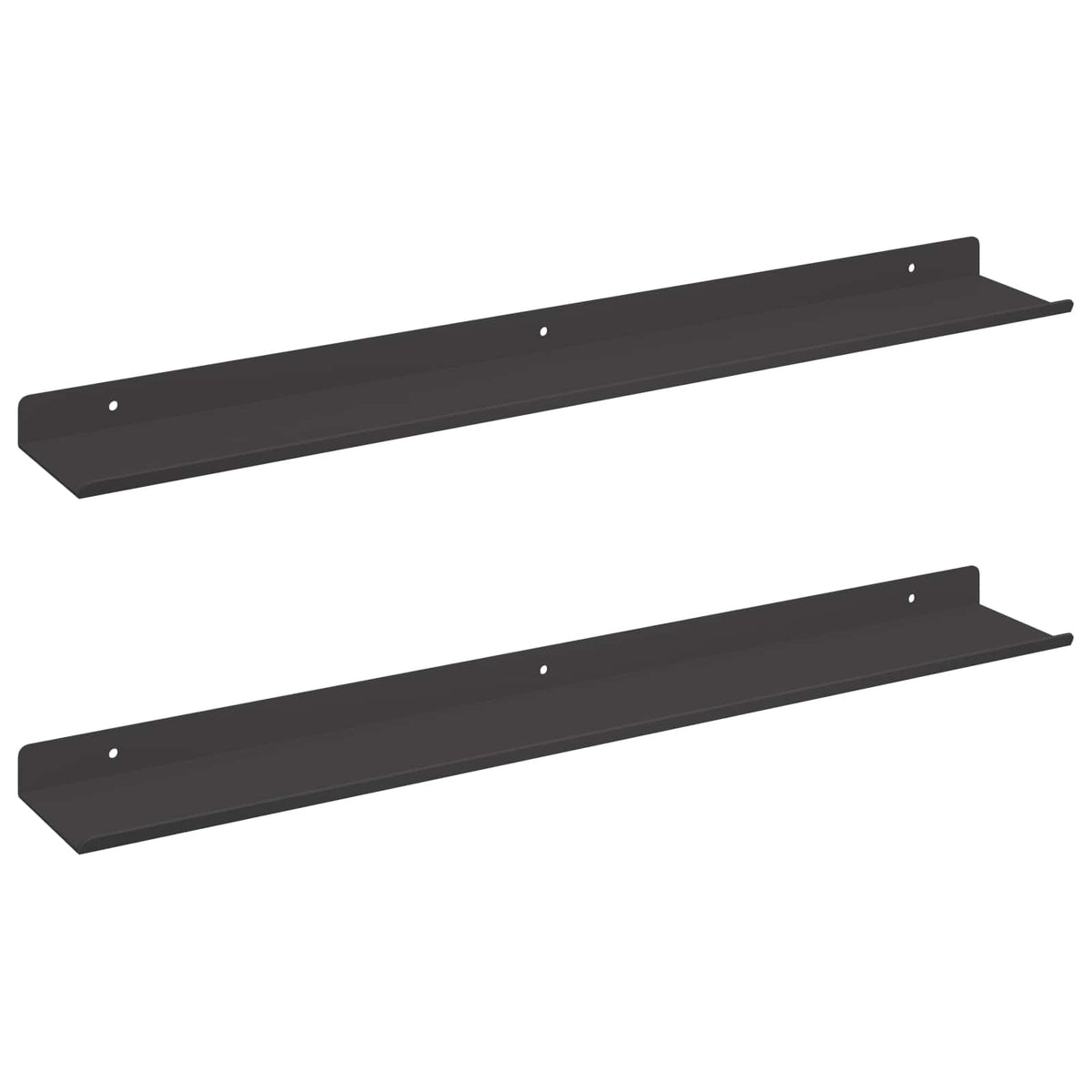 Floating Shelf 2 pcs Black 60 x 9 x 2.5 cm Steel