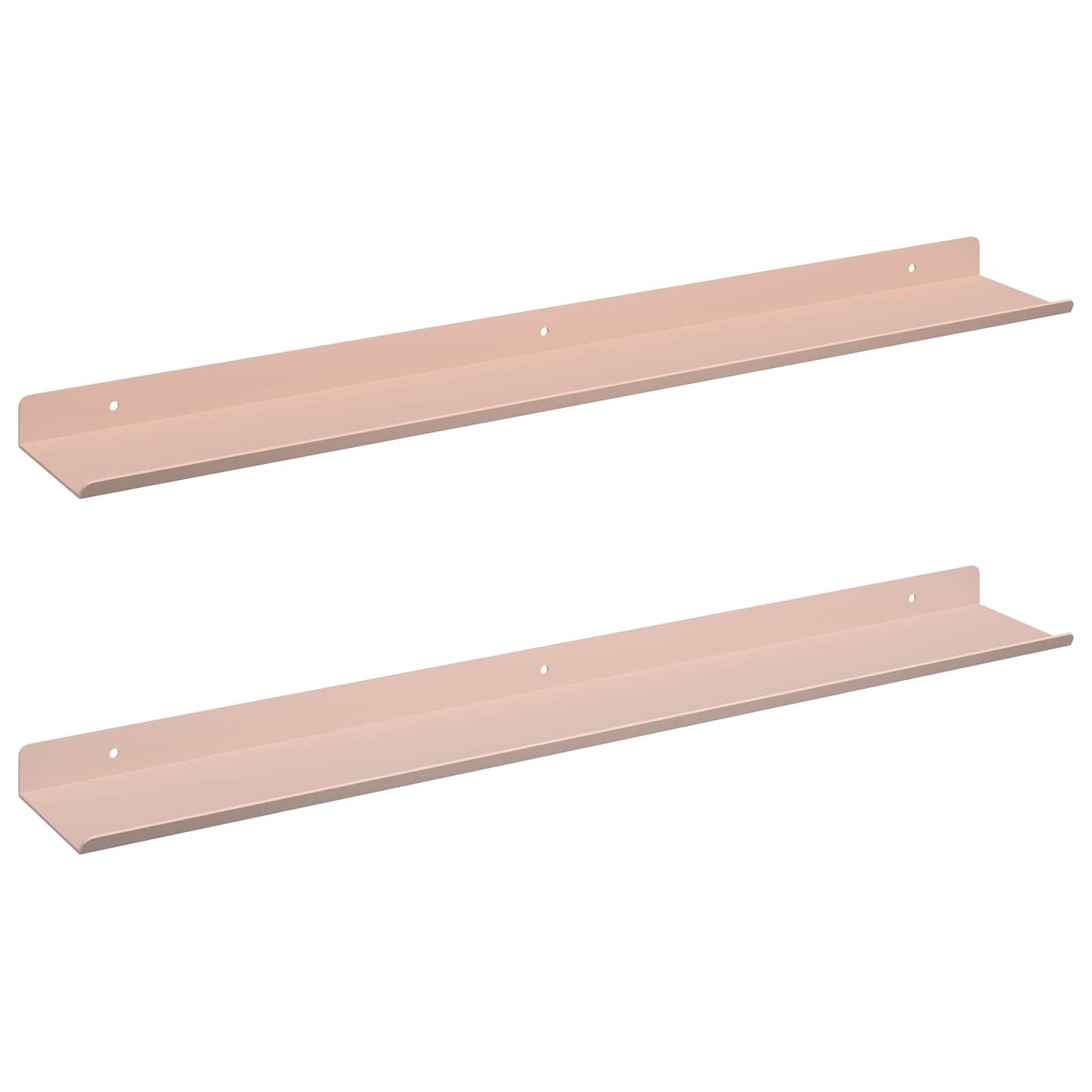 Floating Shelf Wall-mounted 2 pcs Pink 60 x 8.5 x 2.5 cm Steel