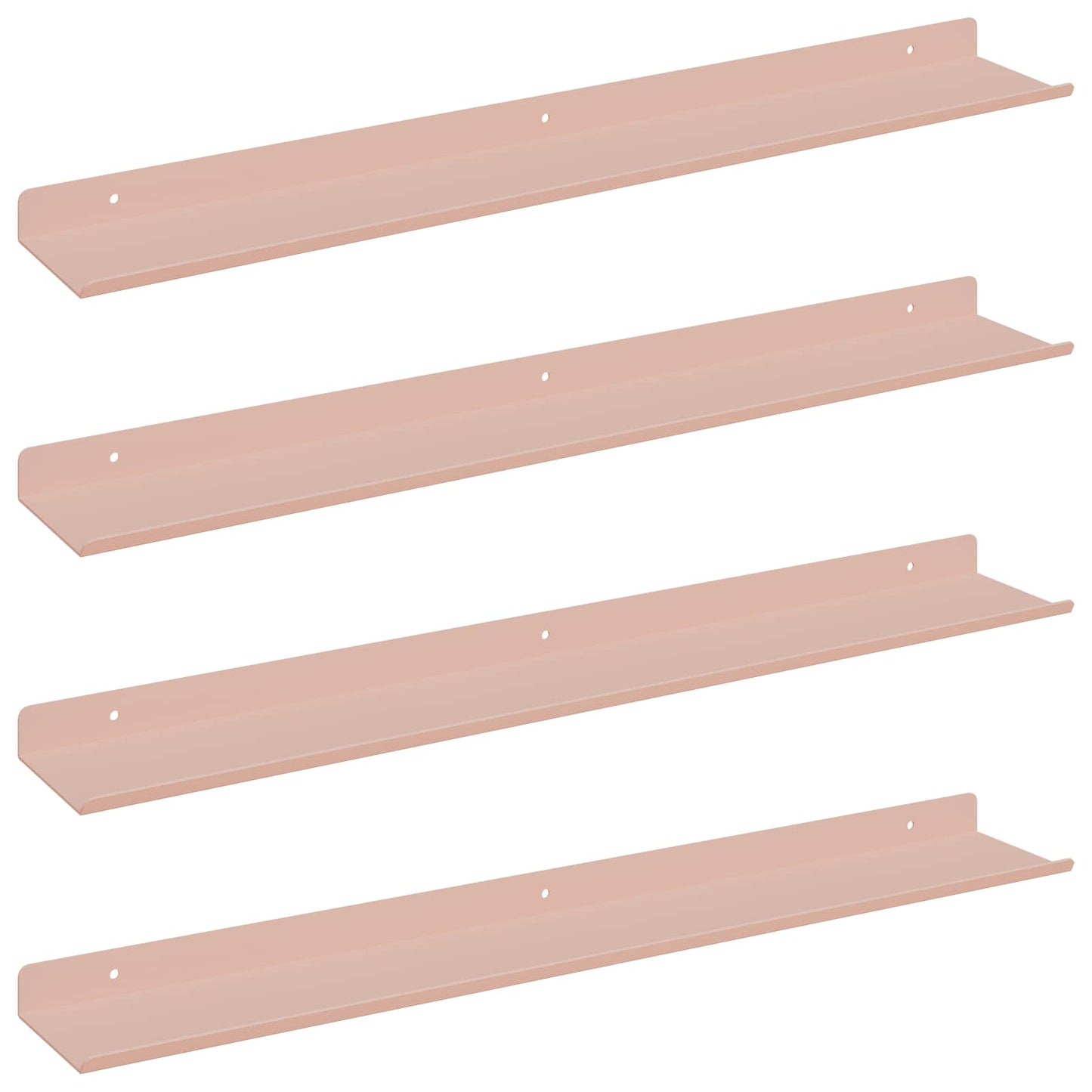 Floating Shelf Wall-mounted 4 pcs Pink 60 x 8.5 x 2.5 cm Steel