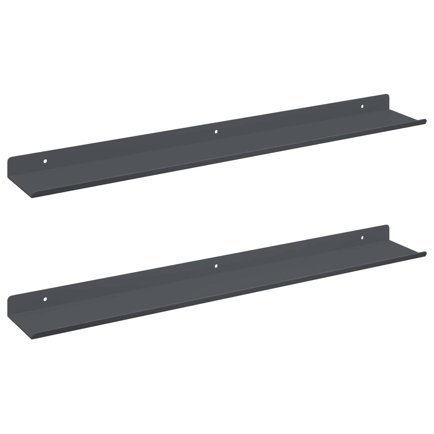 Floating Shelf 2 pcs Anthracite 60 x 8.5 x 2.5 cm Steel
