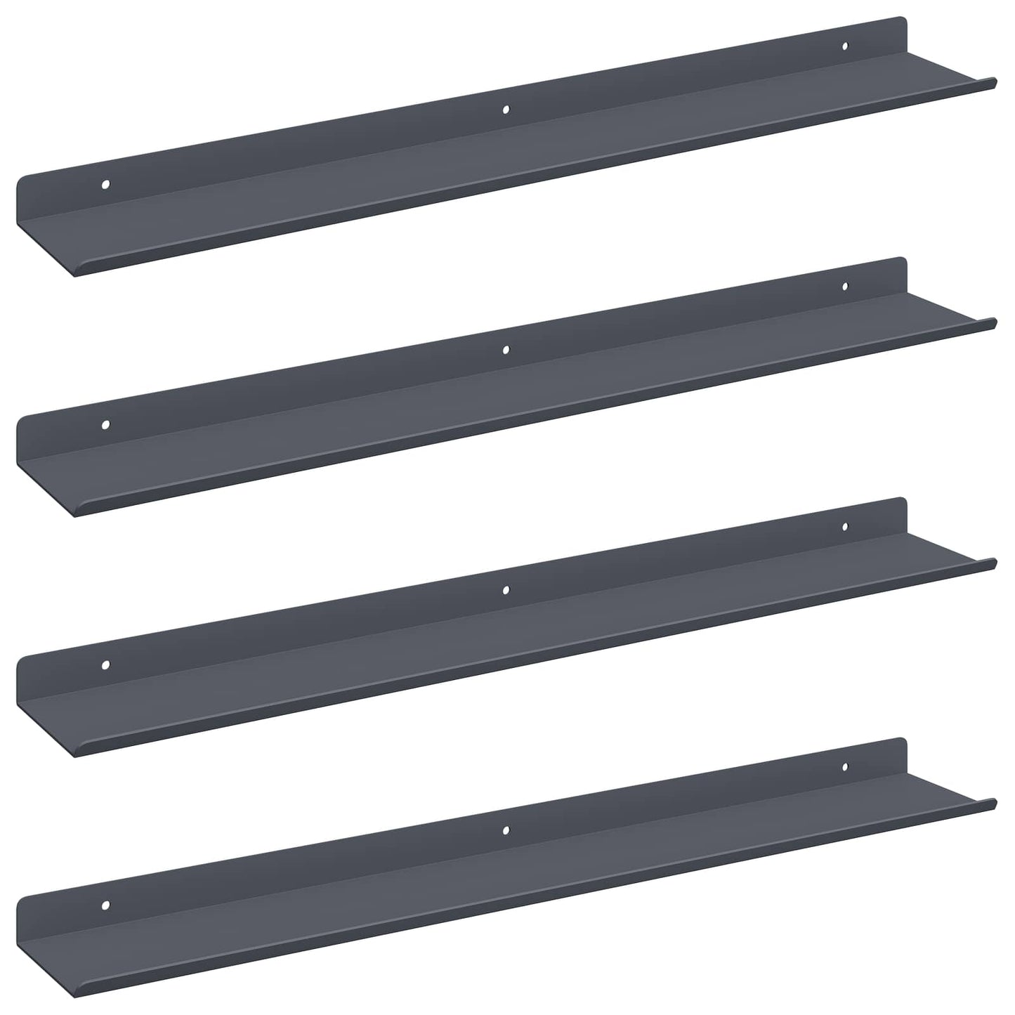 Floating Shelf 4 pcs Anthracite 60 x 8.5 x 2.5 cm Steel