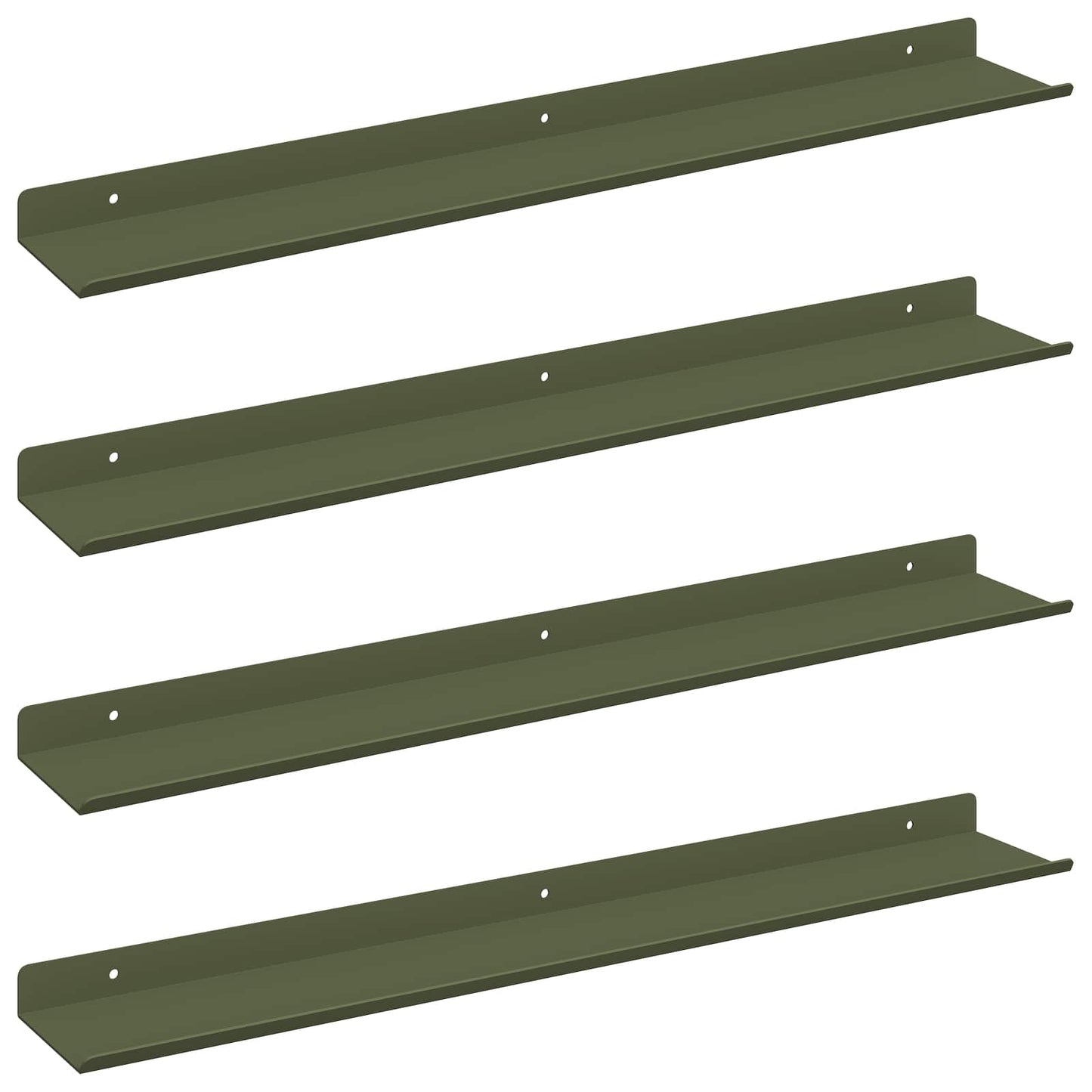 Floating Shelf 4 pcs Olive Green 60 x 8.5 x 2.5 cm Steel