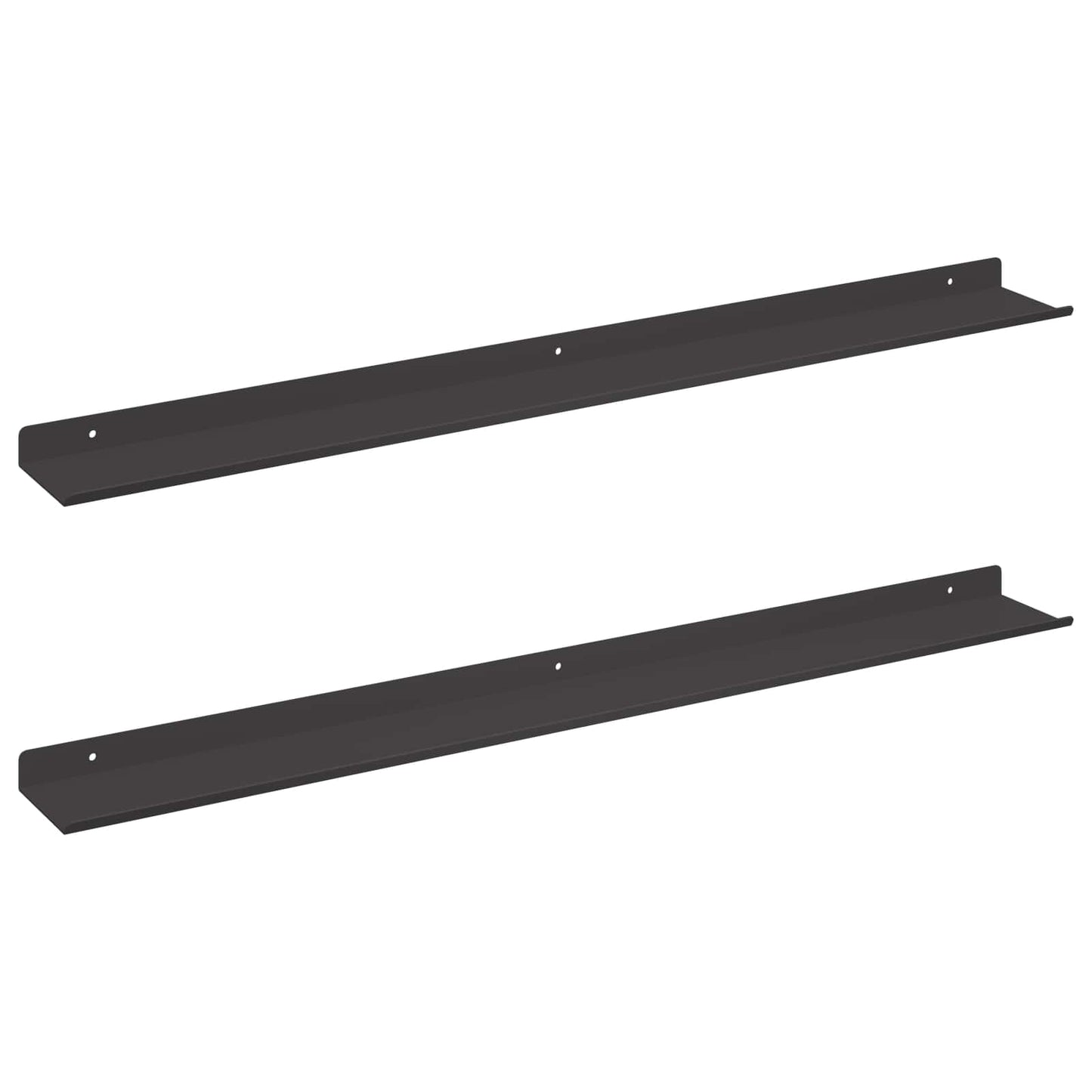Floating Shelf Wall-mounted 2 pcs Black 80 x 9 x 2.5 cm Steel