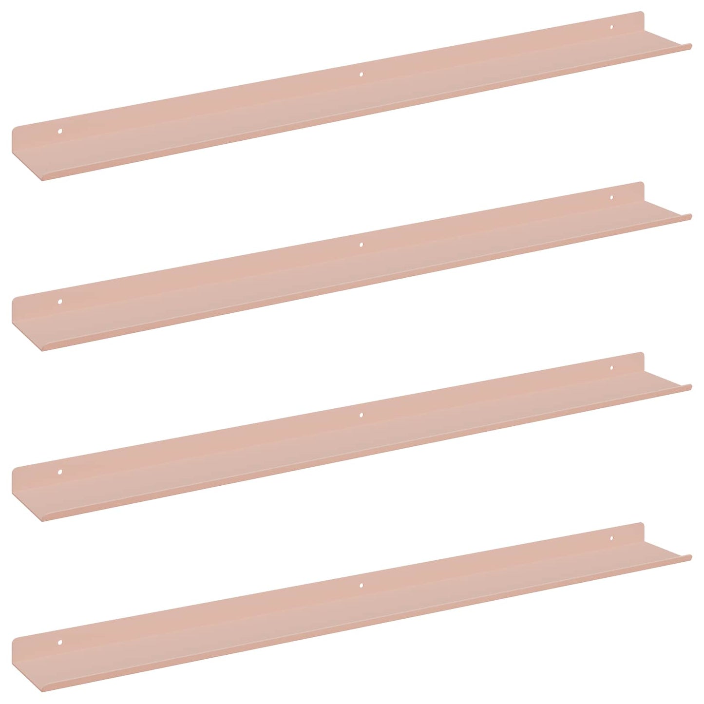 Floating Shelf Wall-mounted 4 pcs Pink 80 x 9 x 2.5 cm Steel