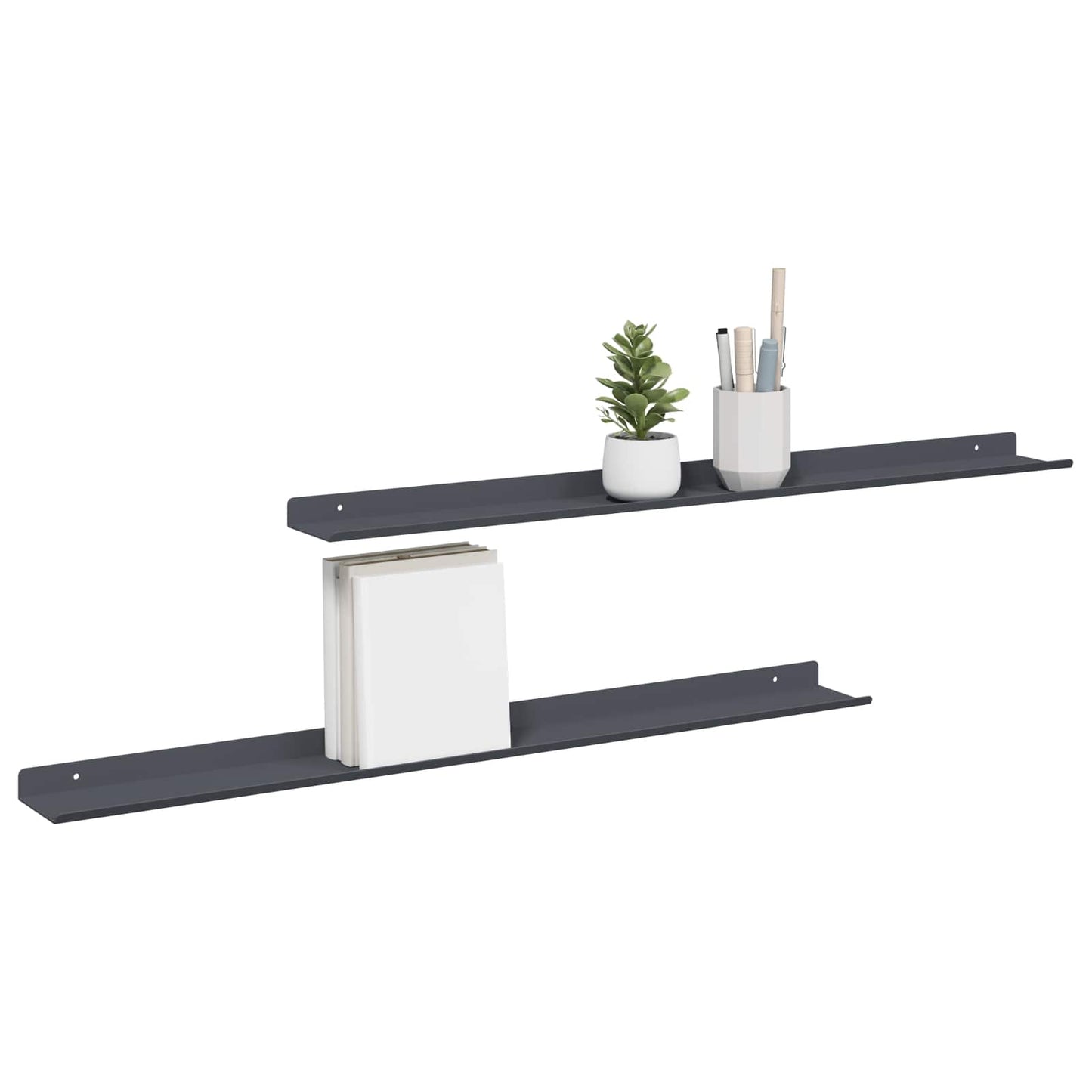 Floating Shelf Wall-Mounted 2 pcs Anthracite 80 x 9 x 2.5 cm