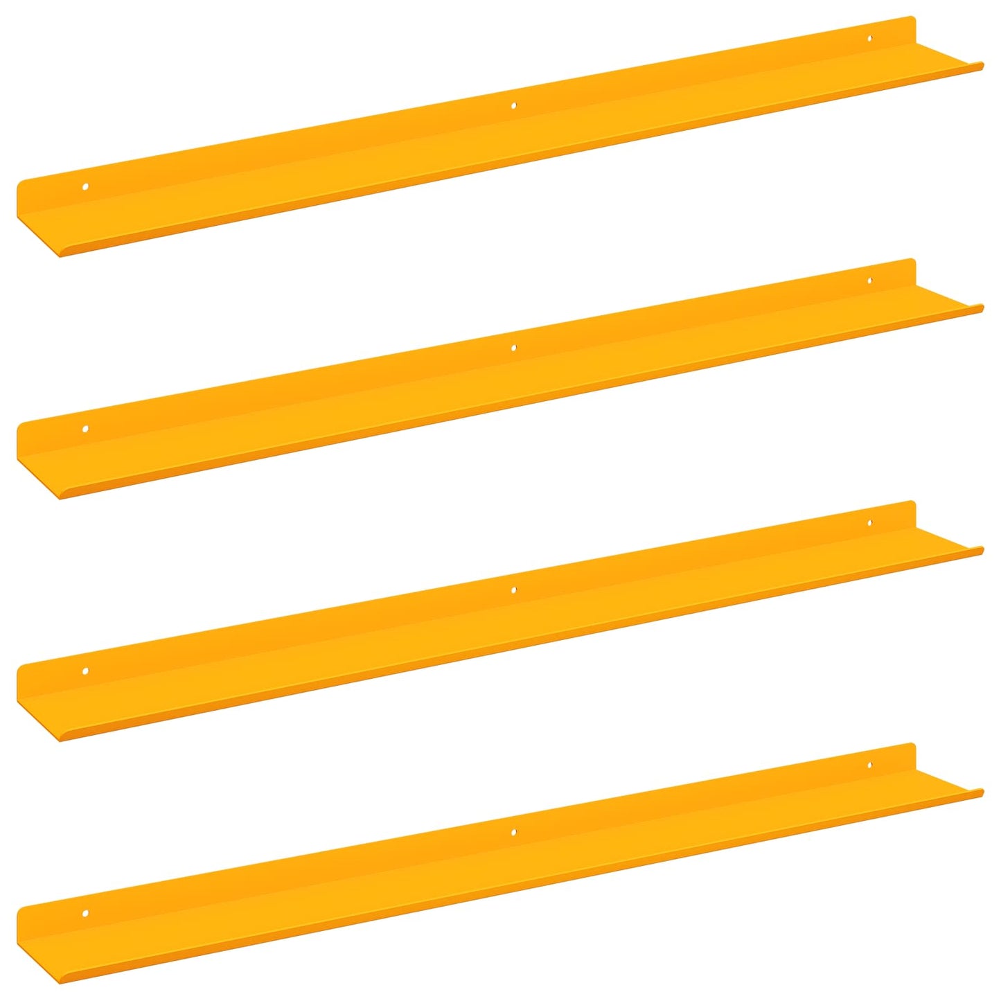Floating Shelf 4 pcs Mustard Yellow 80 x 9 x 2.5 cm Steel