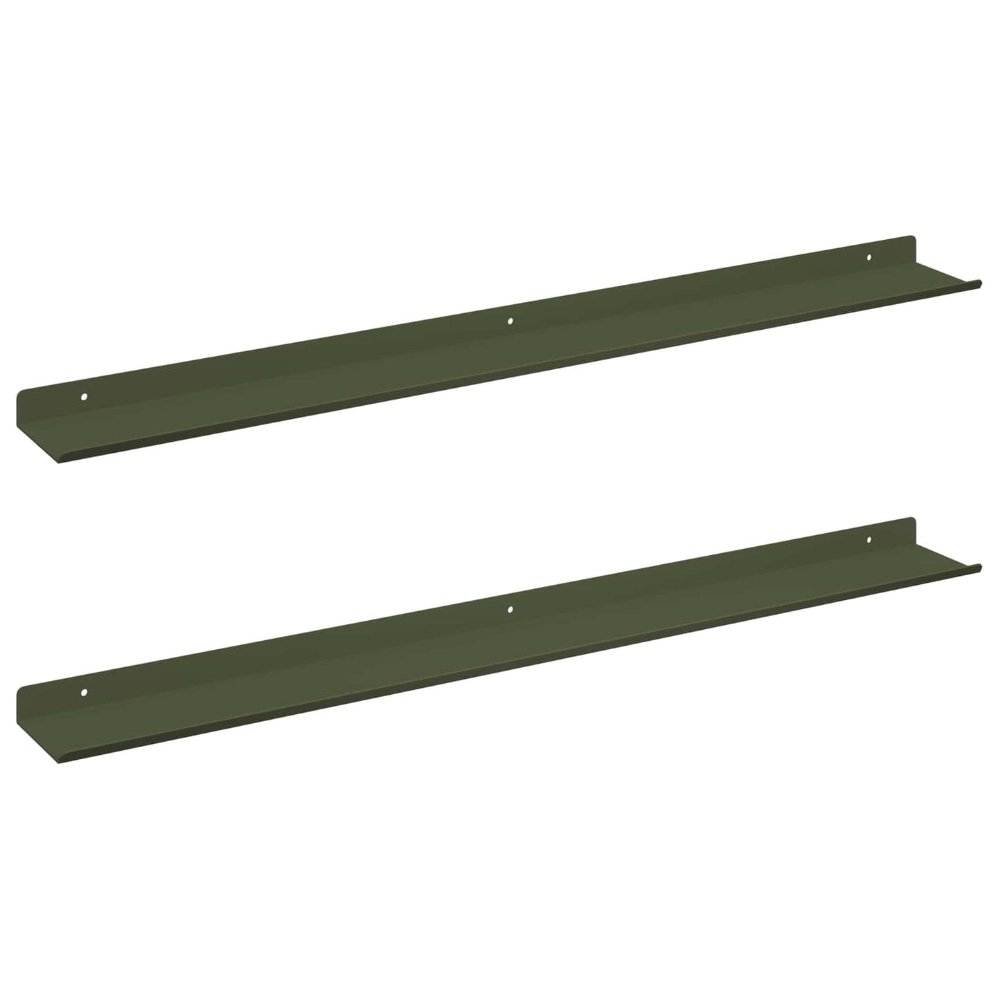 Floating Shelf 2 pcs Olive Green 80 x 9 x 2.5 cm Steel