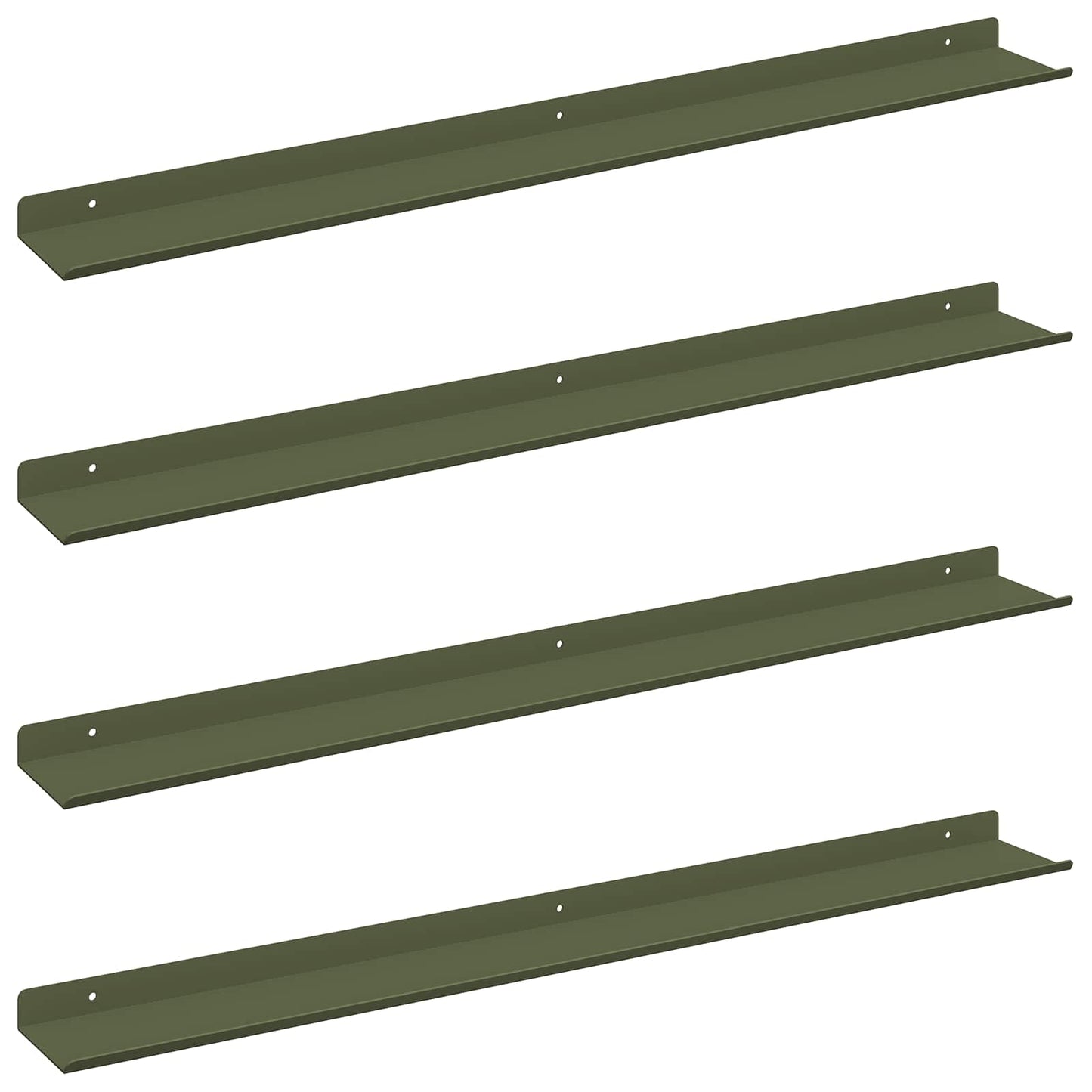 Floating Shelf Wall-Mounted 4 pcs Olive Green 80 x 9 x 2.5 cm