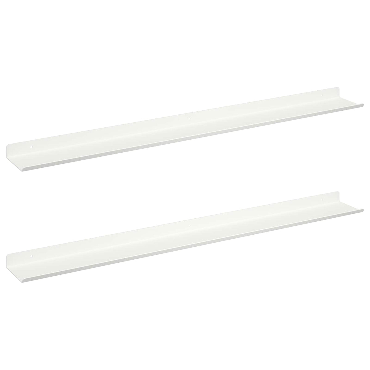 Floating Shelf 2 pcs White 80 x 9 x 2.5 cm Steel