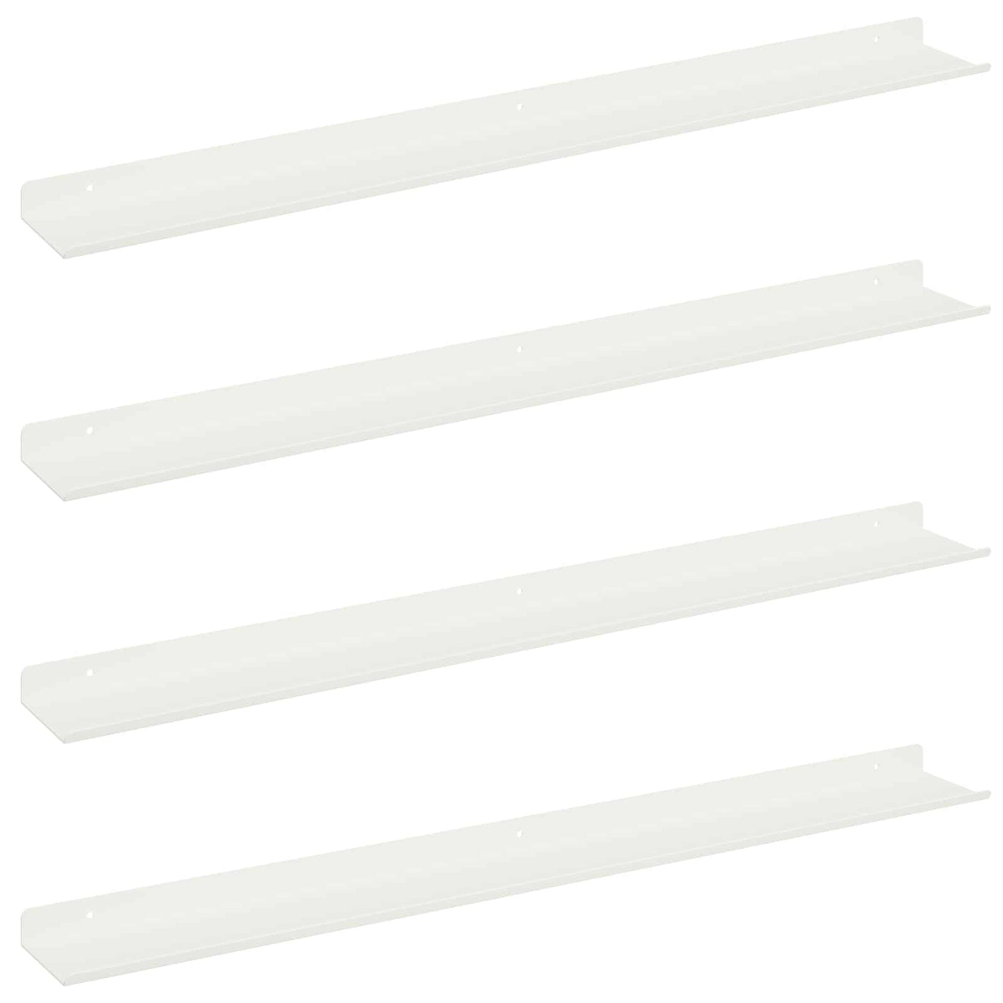 Floating Shelf Wall-mounted 4 pcs White 80 x 9 x 2.5 cm Steel