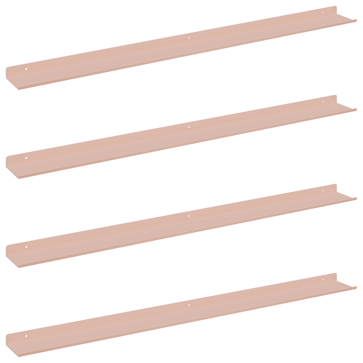 Floating Shelf Wall-Mounted 4 pcs Pink 100 x 9 x 2.5 cm Steel