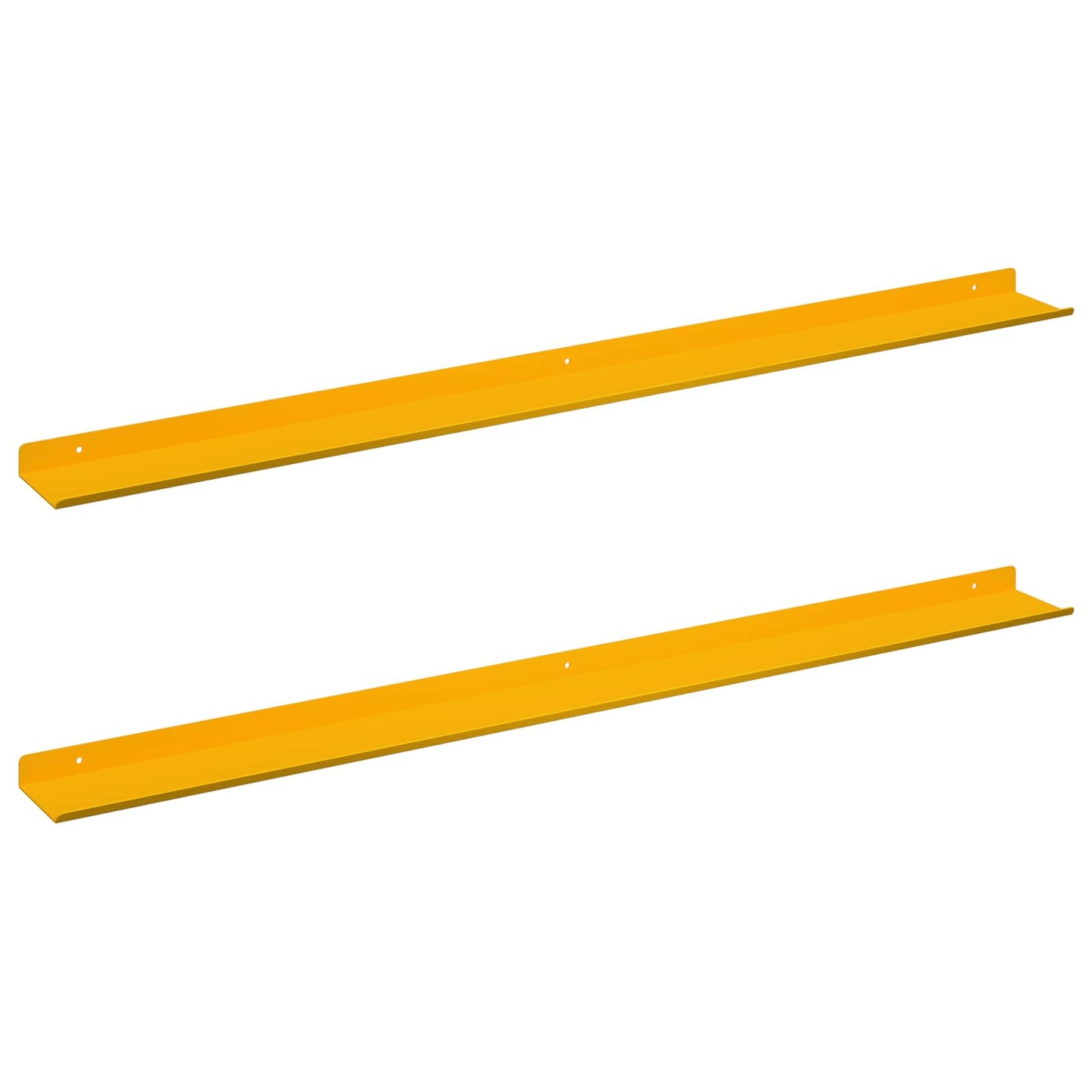 Floating Shelf Wall-Mounted 2 pcs Mustard Yellow Steel