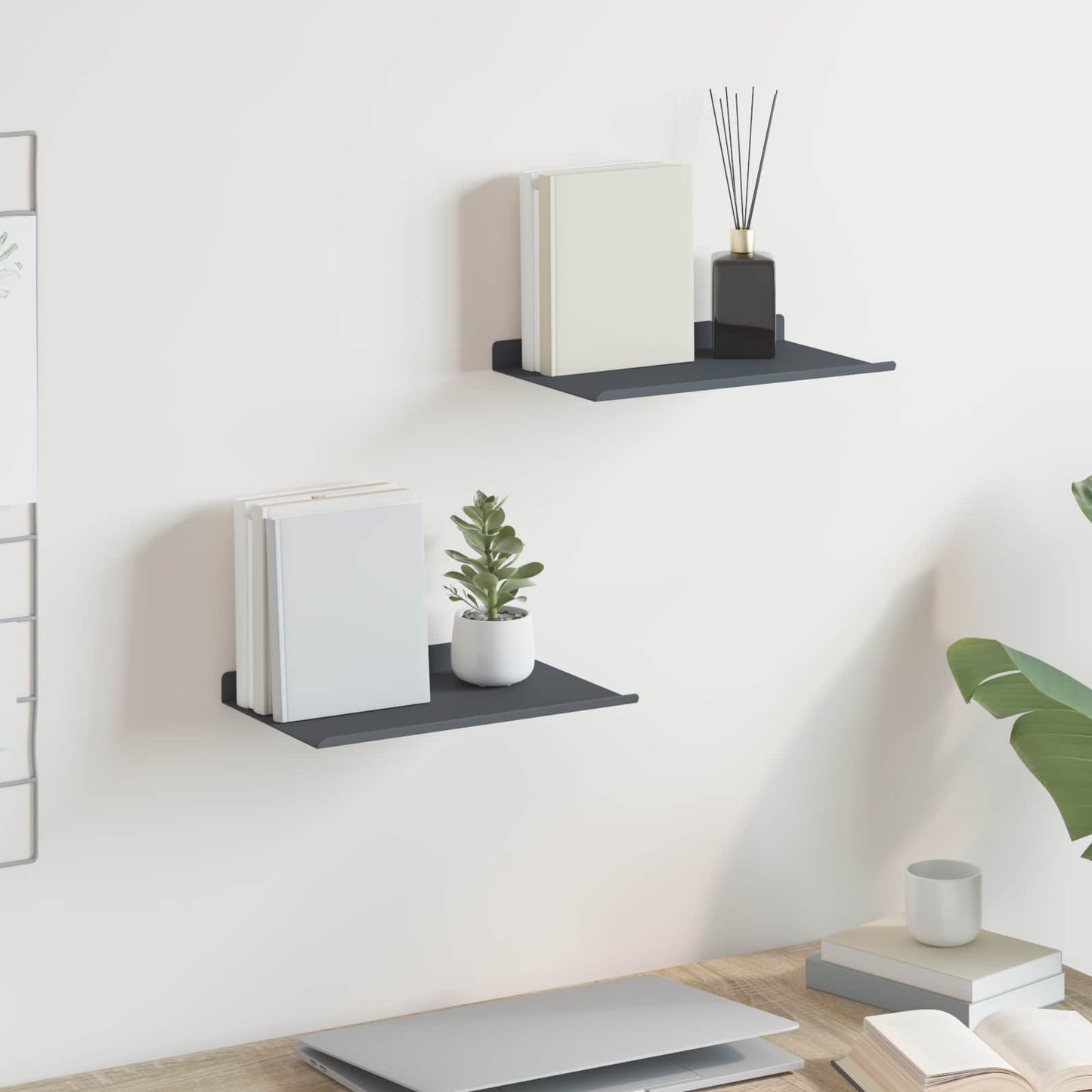 Floating Shelf Wall-Mounted 2 pcs Anthracite 30 x 18 x 2.5 cm
