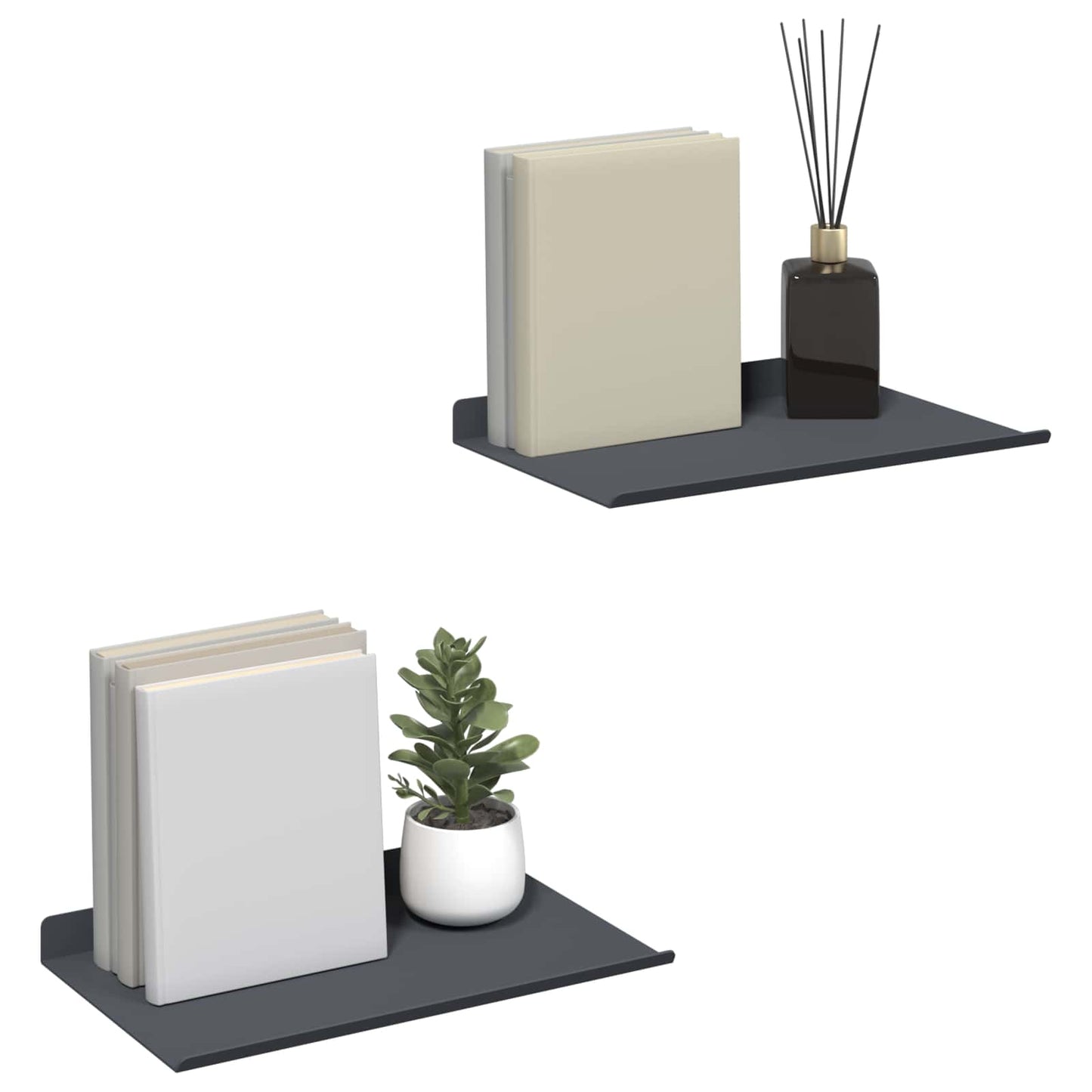 Floating Shelf Wall-Mounted 2 pcs Anthracite 30 x 18 x 2.5 cm