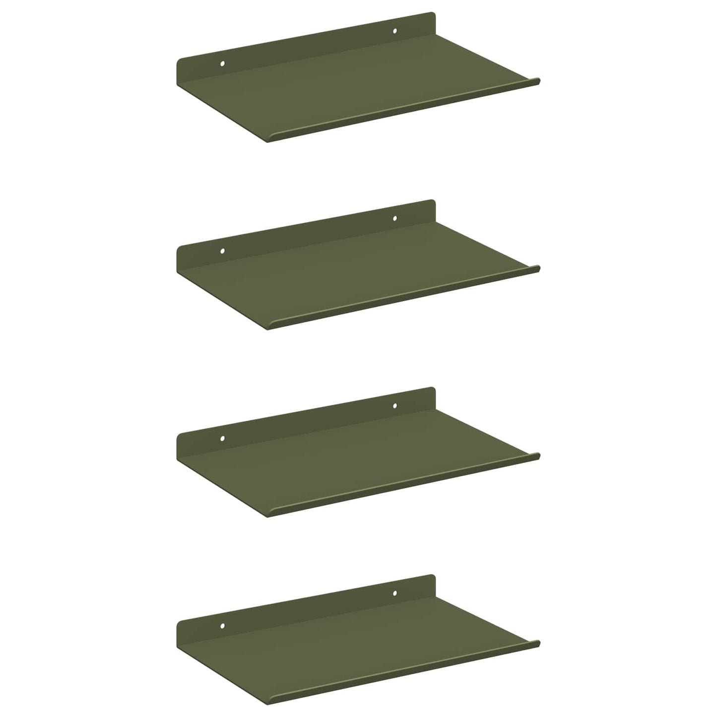 Floating Shelf Wall-Mounted 4 pcs Olive Green 30 x 18 x 2.5 cm