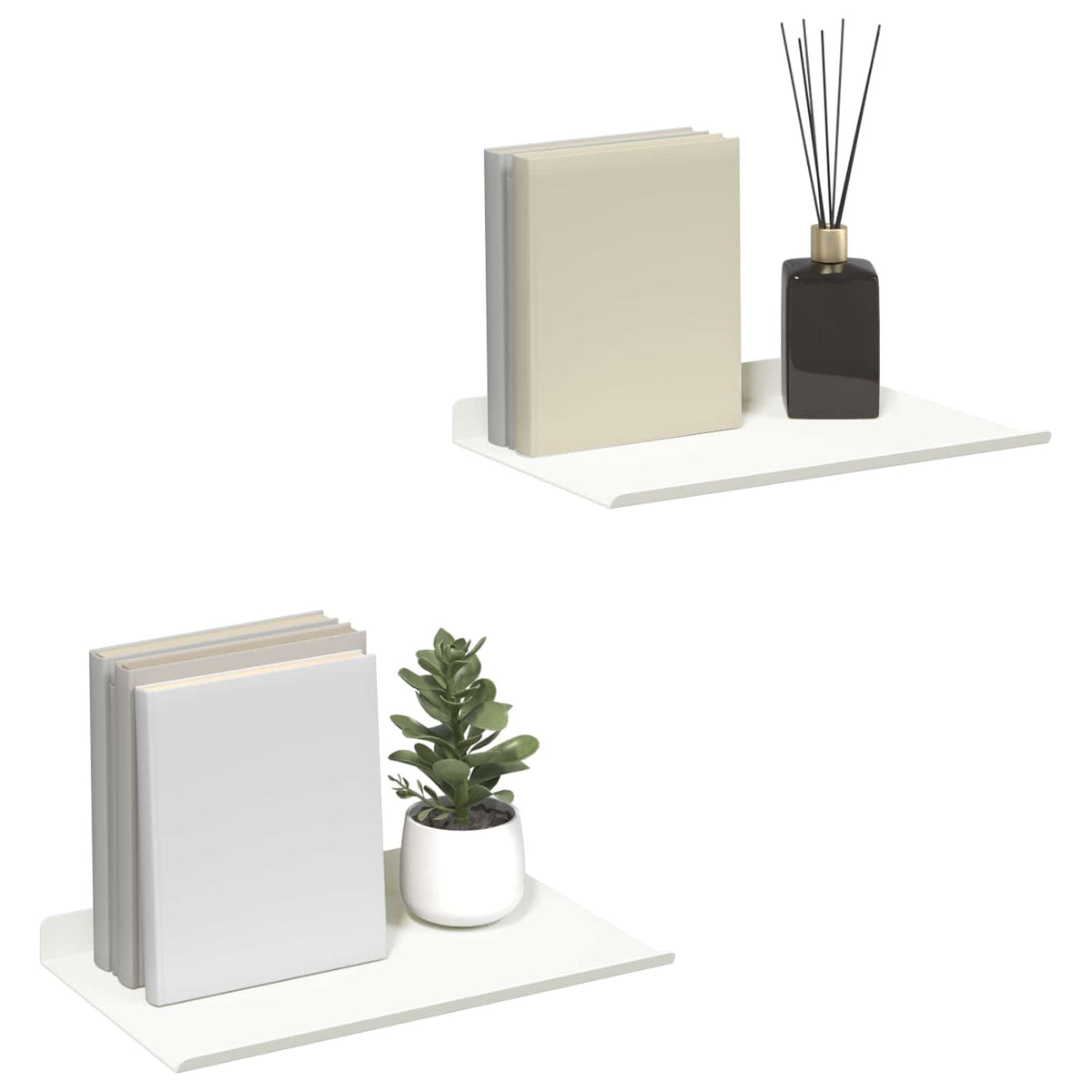 Floating Shelf 2 pcs White 30 x 18 x 2.5 cm Steel