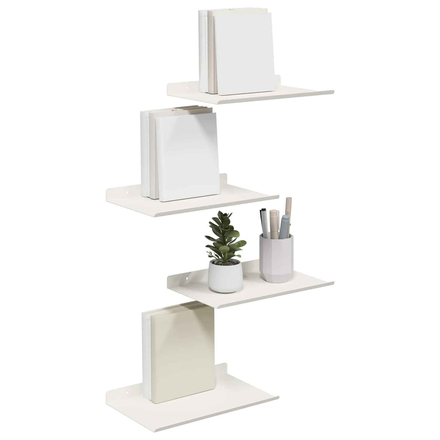 Floating Shelf Wall-mounted 4 pcs White 30 x 18 x 2.5 cm Steel