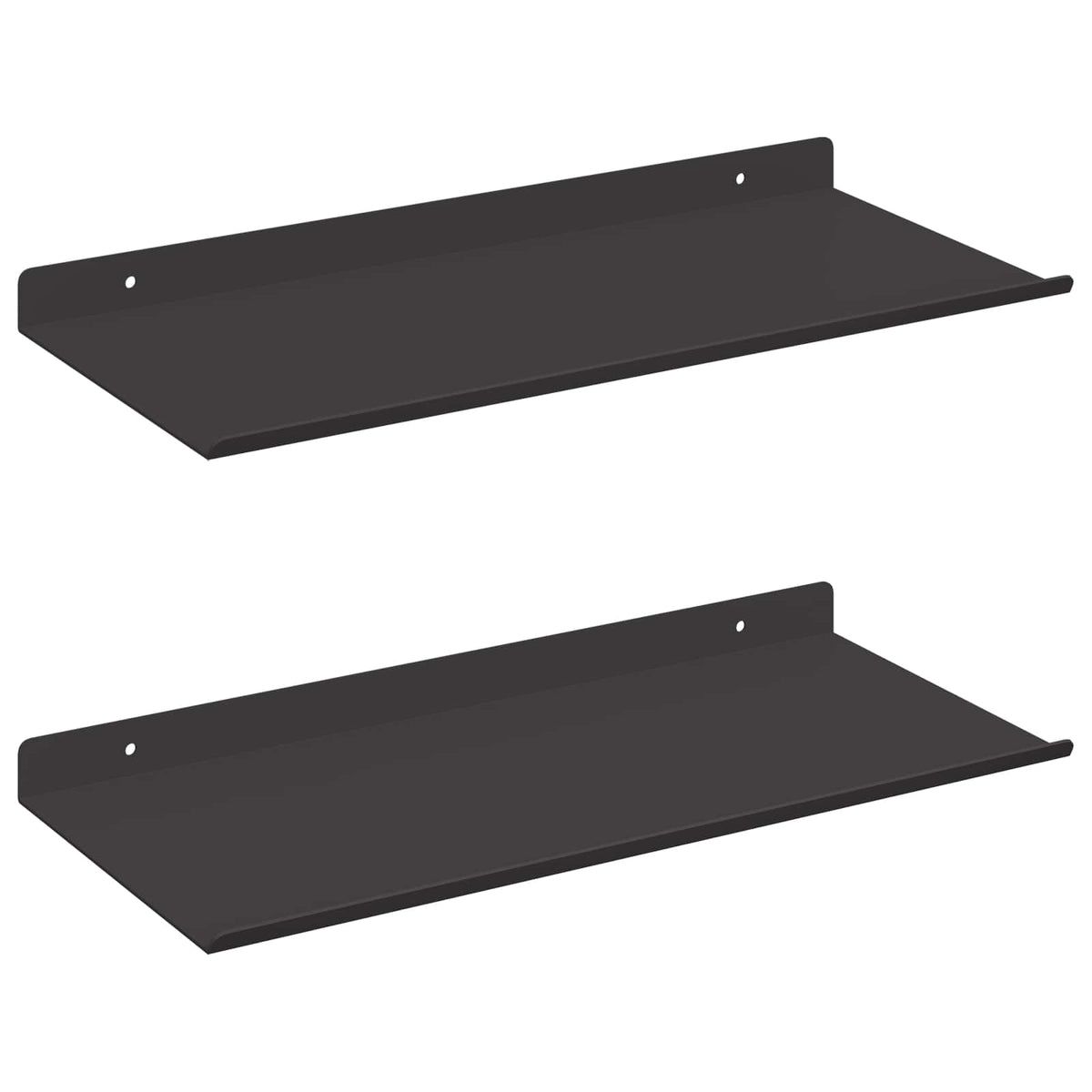 Floating Shelf 2 pcs Black 40 x 18 x 2.5 cm Steel