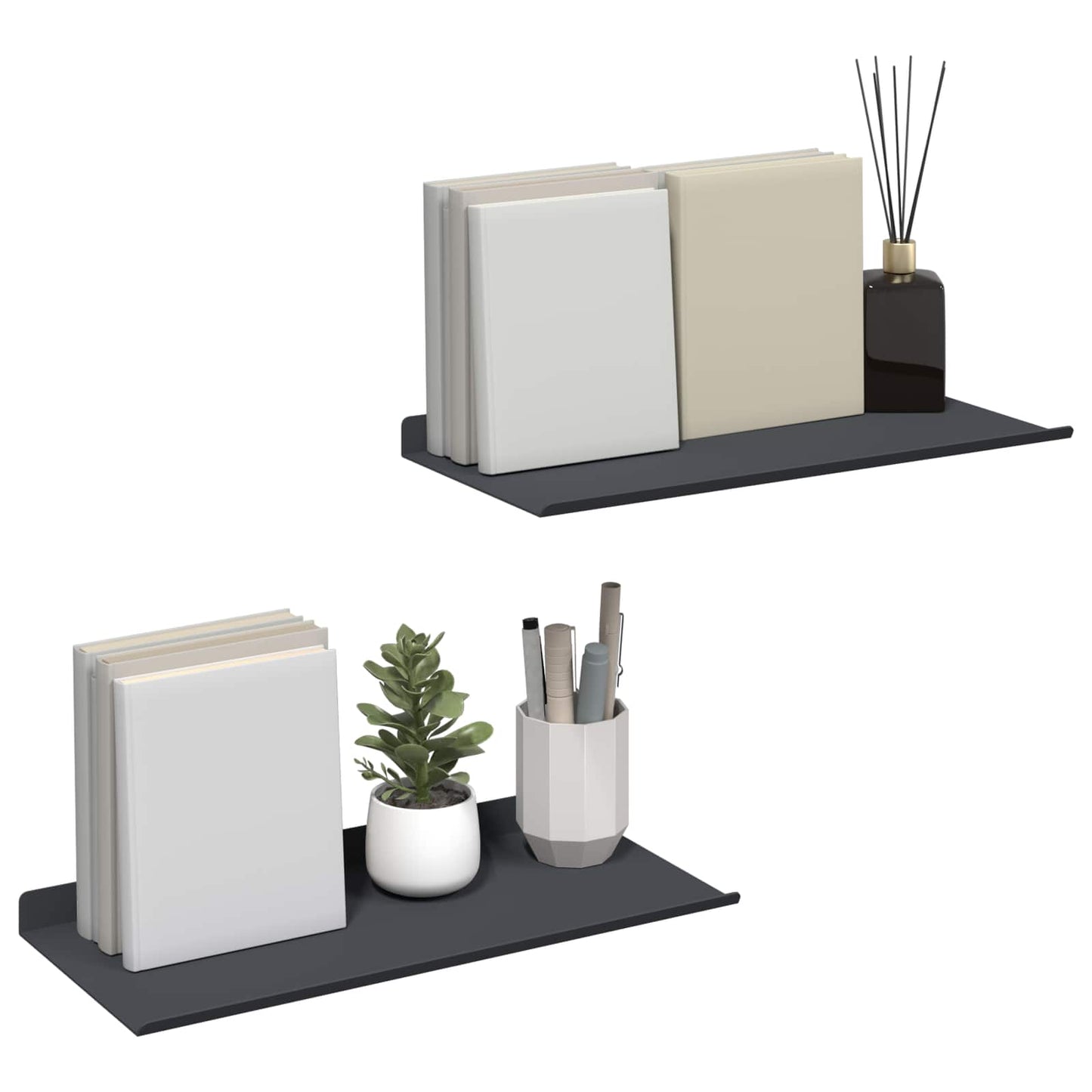 Floating Shelf Wall-Mounted 2 pcs Anthracite 40 x 18 x 2.5 cm