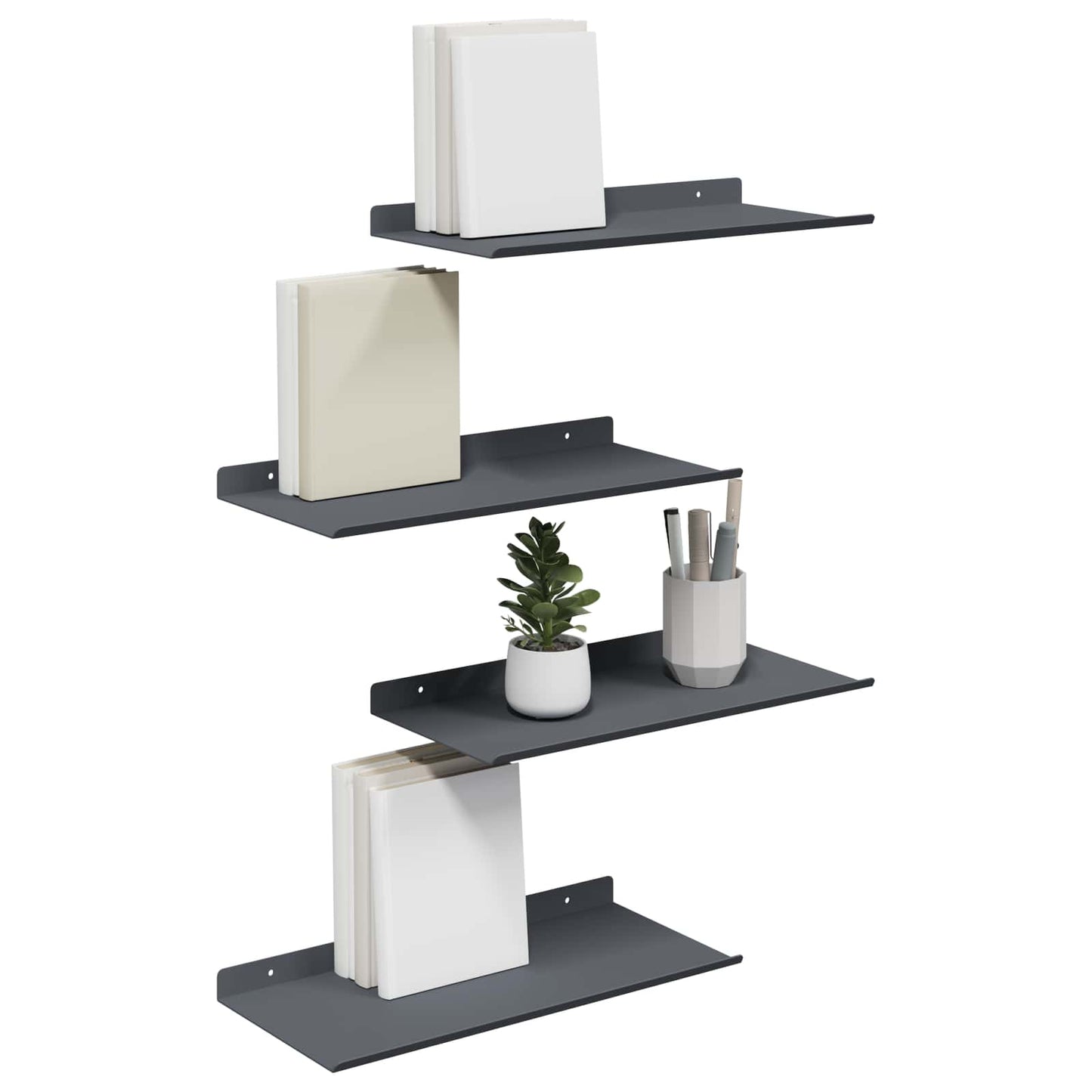 Floating Shelf Wall-Mounted 4 pcs Anthracite 40 x 18 x 2.5 cm