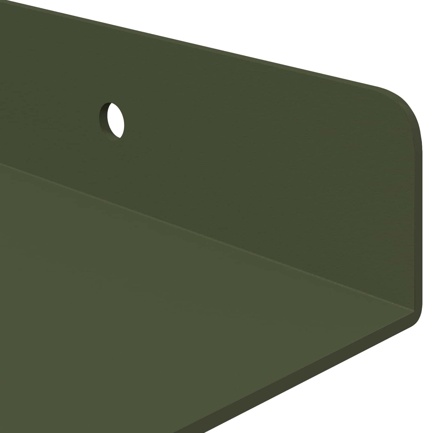 Floating Shelf 2 pcs Olive Green 40 x 18 x 2.5 cm Steel