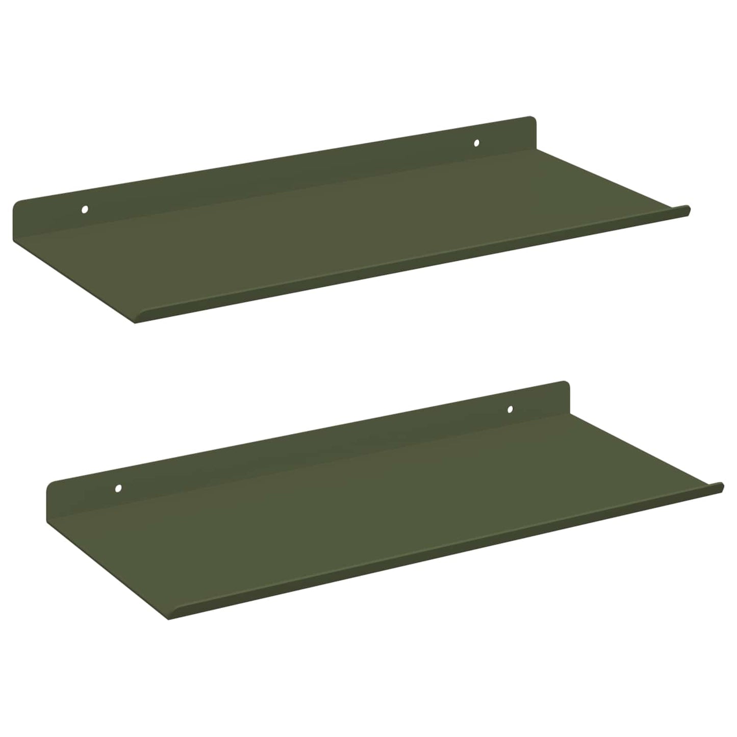 Floating Shelf 2 pcs Olive Green 40 x 18 x 2.5 cm Steel