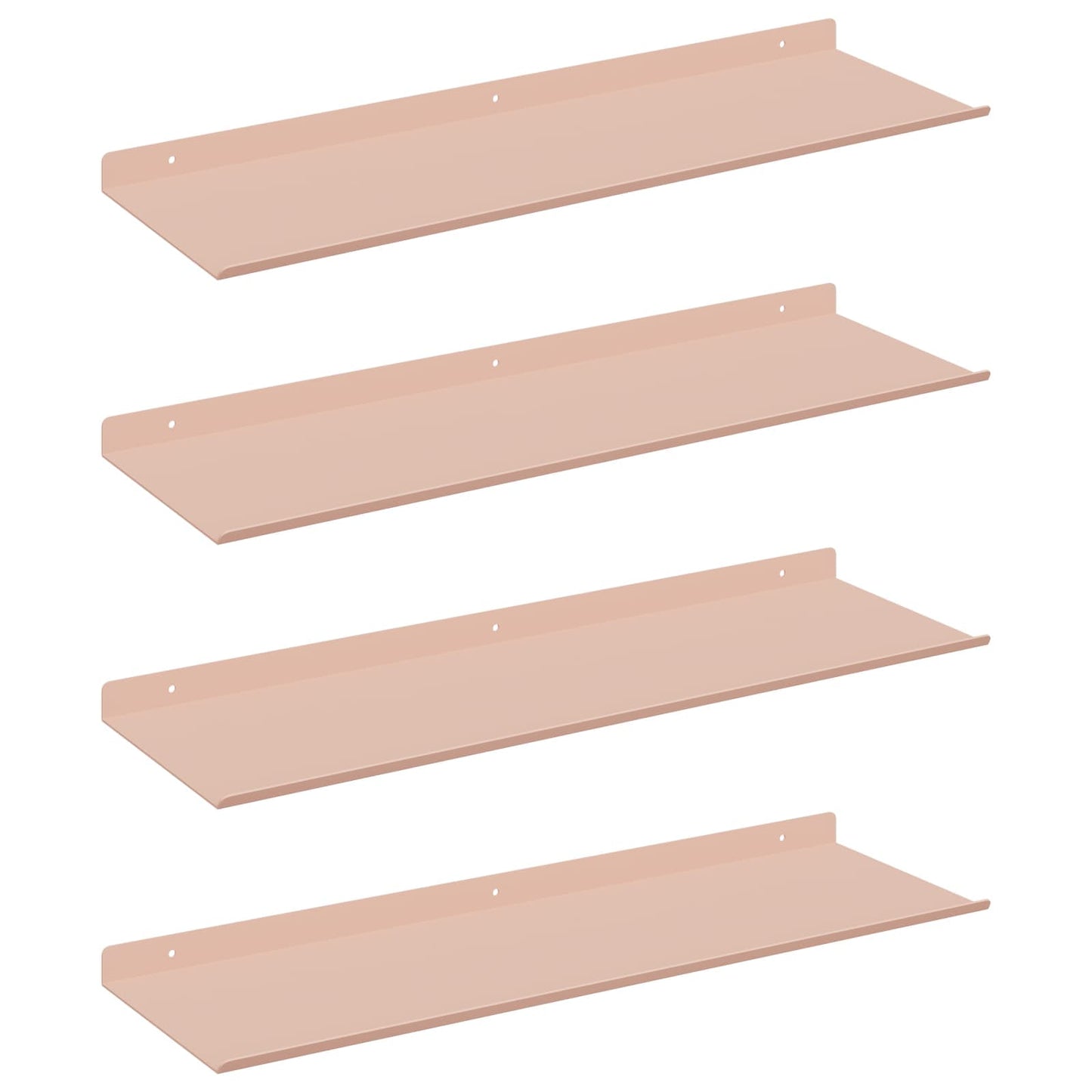 Floating Shelf Wall-mounted 4 pcs Pink 60 x 18 x 2.5 cm Steel