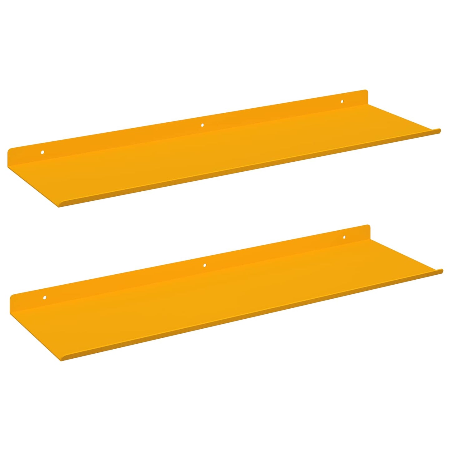 Floating Shelf 2 pcs Mustard Yellow 60 x 18 x 2.5 cm Steel