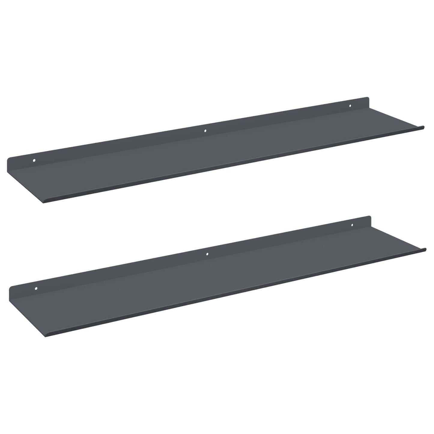 Floating Shelf 2 pcs Anthracite 80 x 18 x 2.5 cm Steel