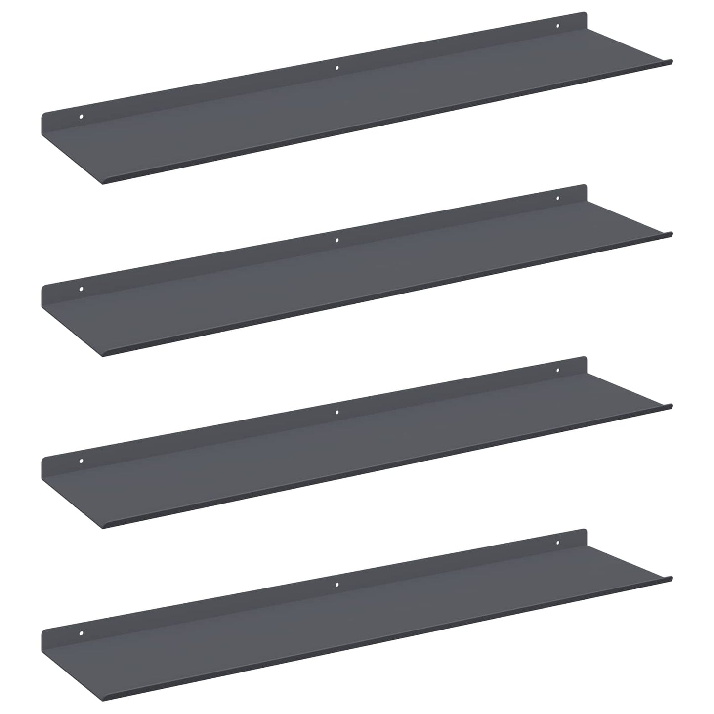 Floating Shelf 4 pcs Anthracite 80 x 18 x 2.5 cm Steel
