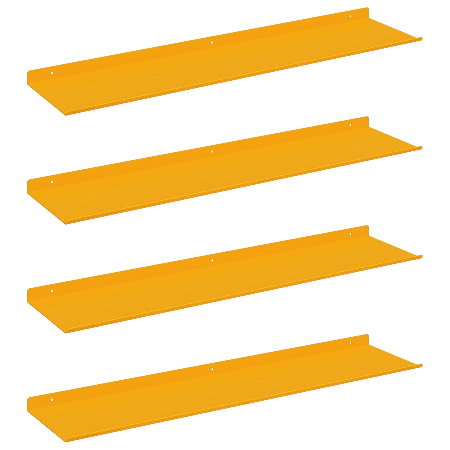 Floating Shelf 4 pcs Mustard Yellow 80 x 18 x 2.5 cm Steel