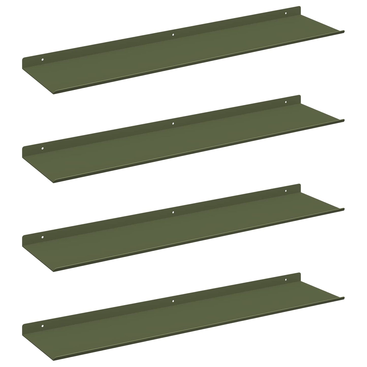 Floating Shelf 4 pcs Olive Green 80 x 18 x 2.5 cm Steel