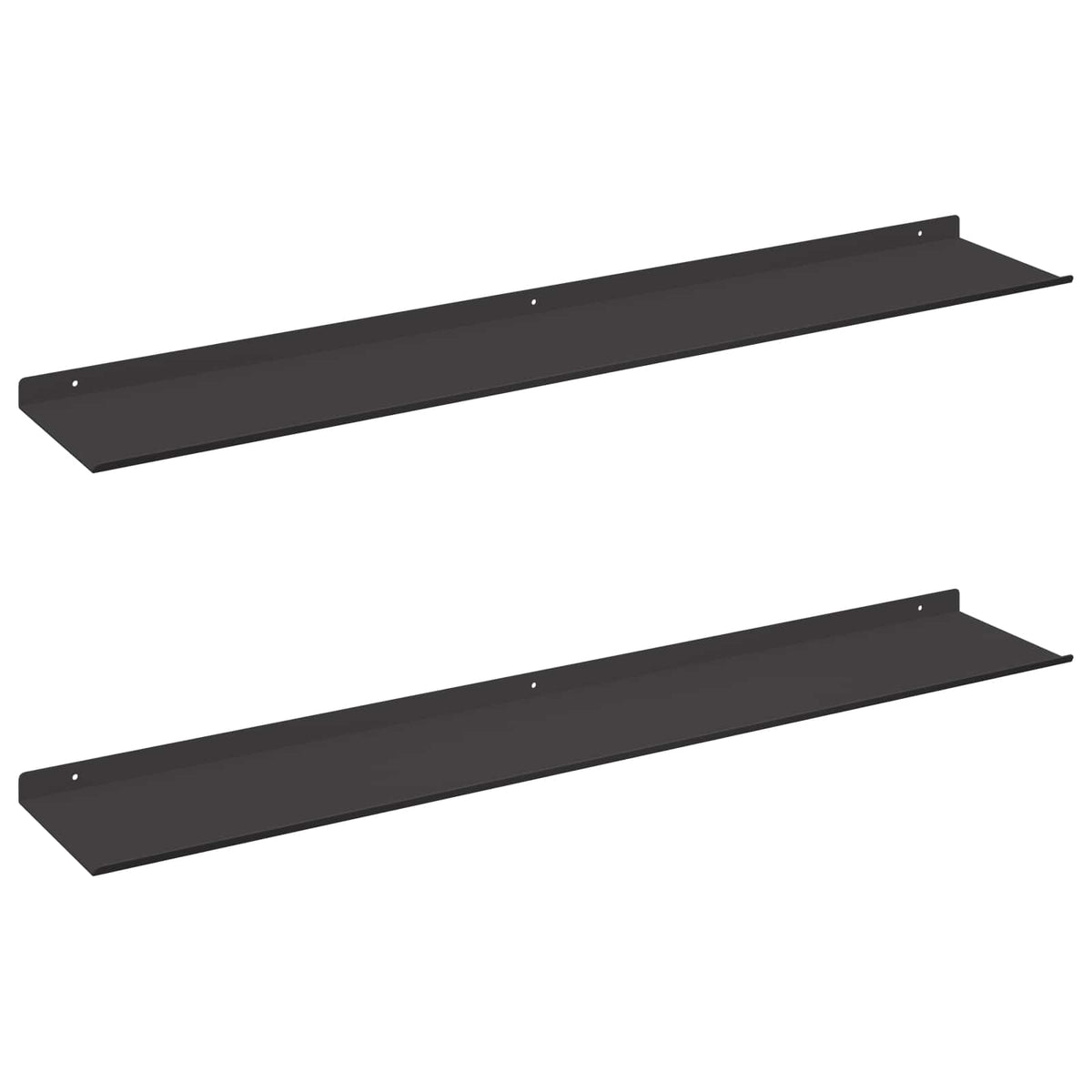 Floating Shelf 2 pcs Black 100 x 18 x 2.5 cm Steel