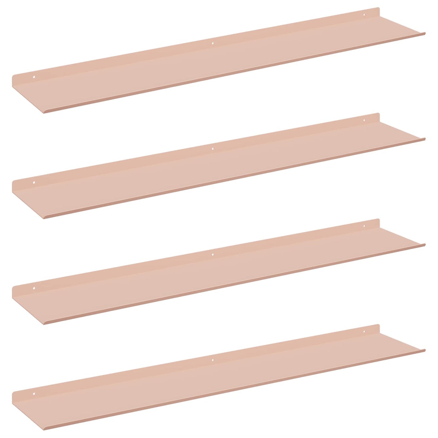 Floating Shelf Wall-mounted 4 pcs Pink 100 x 18 x 2.5 cm Steel
