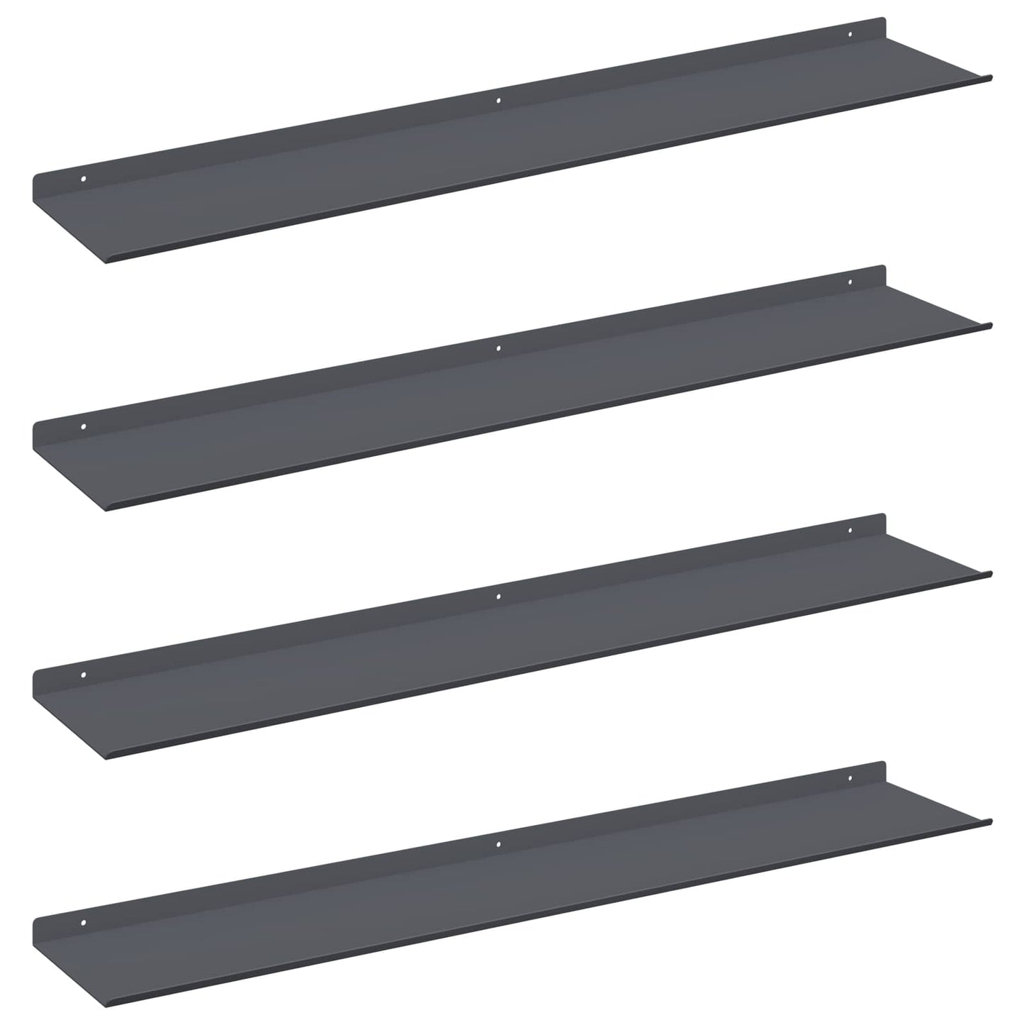 Floating Shelf 4 pcs Anthracite 100 x 18 x 2.5 cm Steel