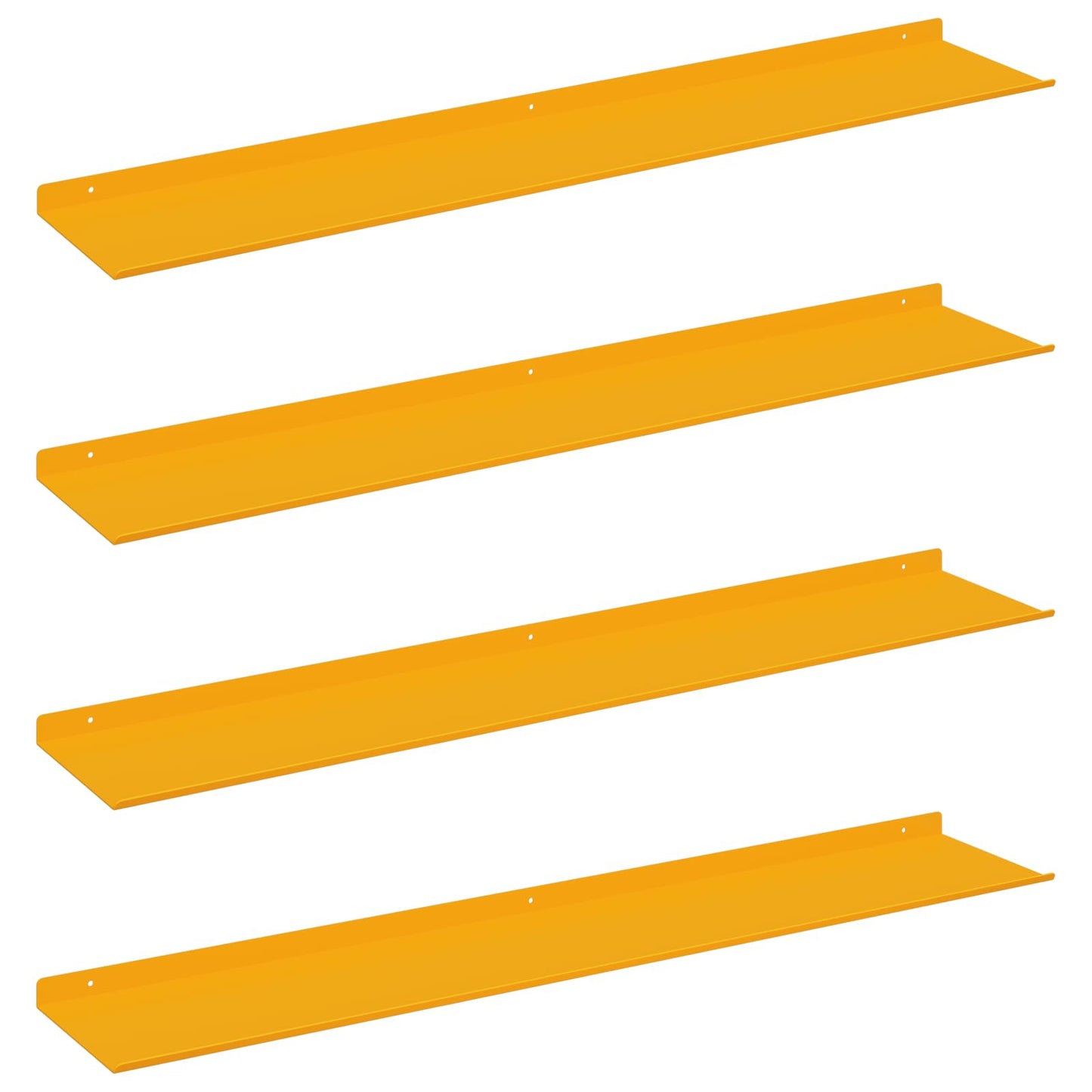Floating Shelf 4 pcs Mustard Yellow 100 x 18 x 2.5 cm Steel