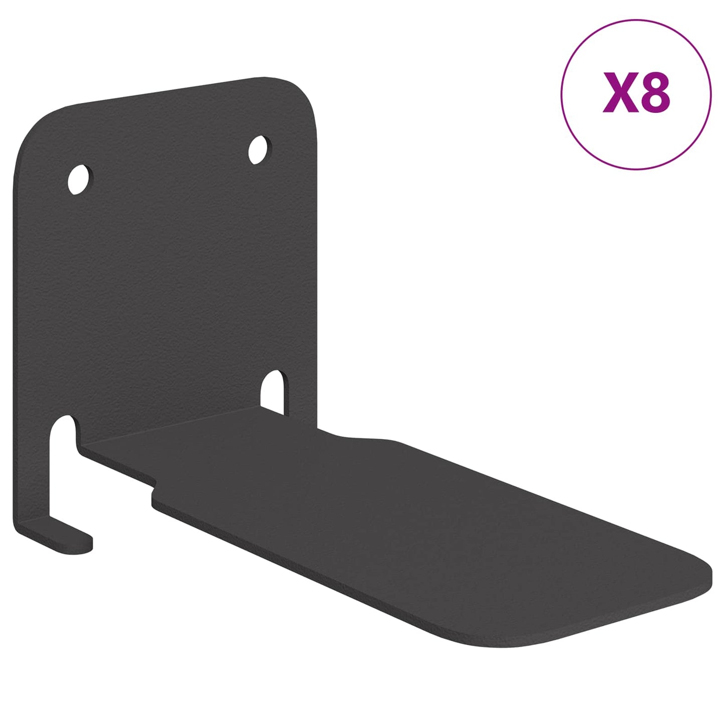 Floating Shelf with Shelf 8 pcs Black 6 x 10.8 x 6.6 cm