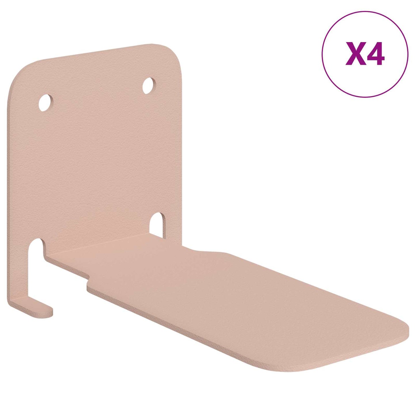 Floating Shelf with Shelf 4 pcs Pink 6 x 10.8 x 6.6 cm
