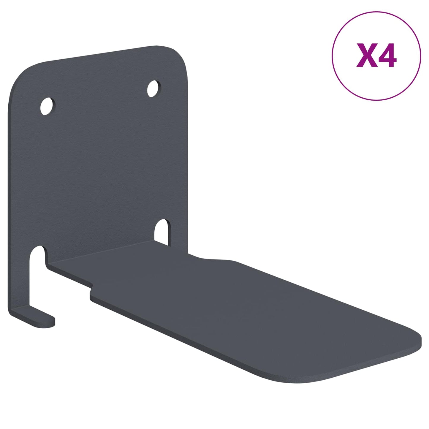 Floating Shelf with Shelf 4 pcs Anthracite 6 x 10.8 x 6.6 cm