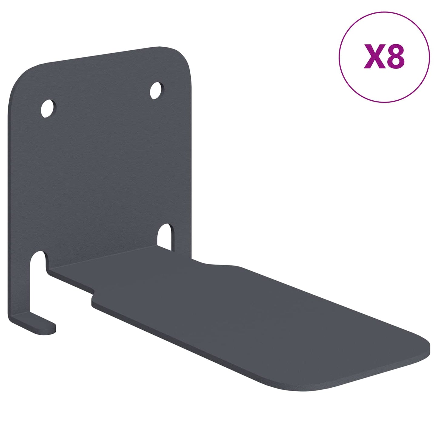 Floating Shelf with Shelf 8 pcs Anthracite 6 x 10.8 x 6.6 cm