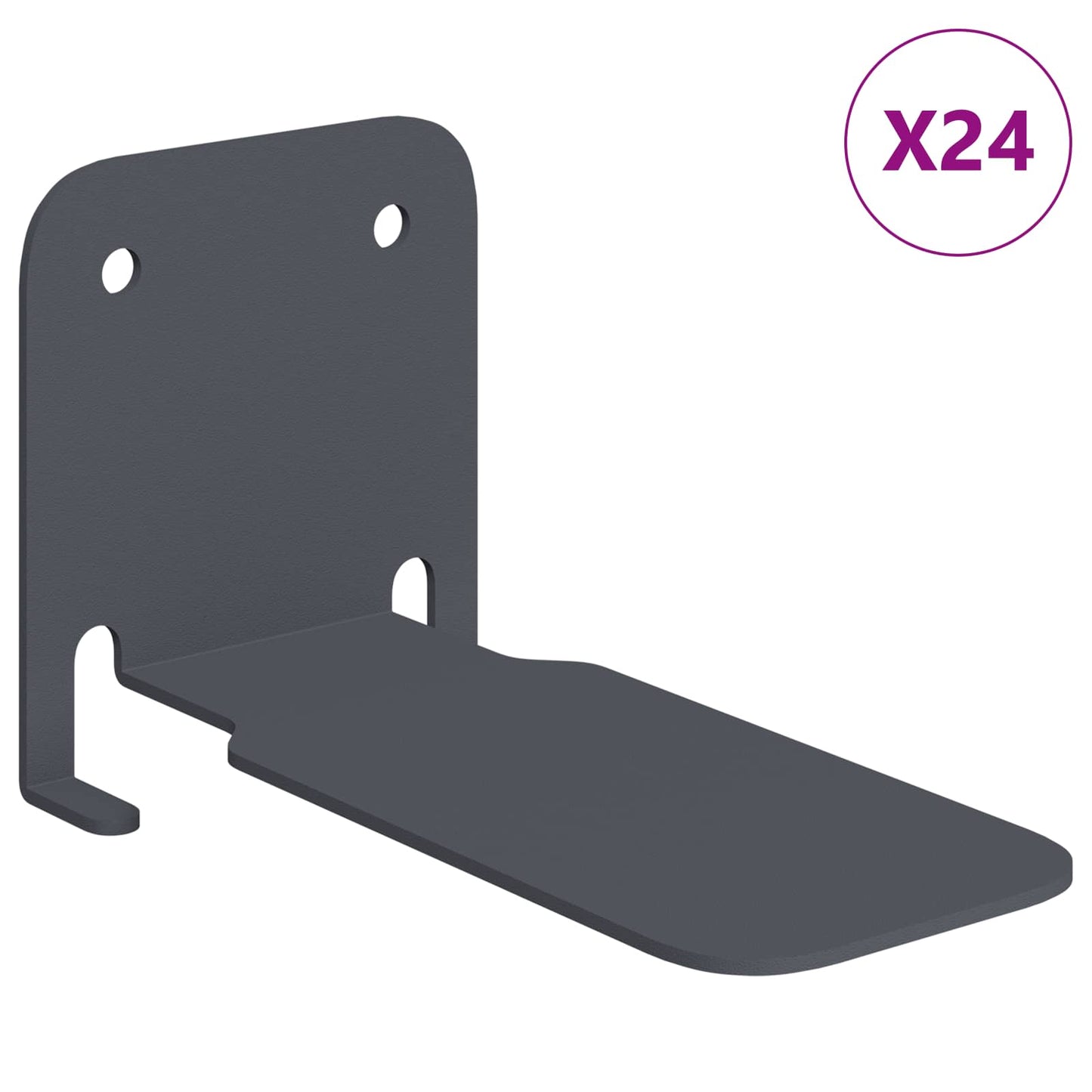Floating Shelf with Shelf 24 pcs Anthracite 6 x 10.8 x 6.6 cm