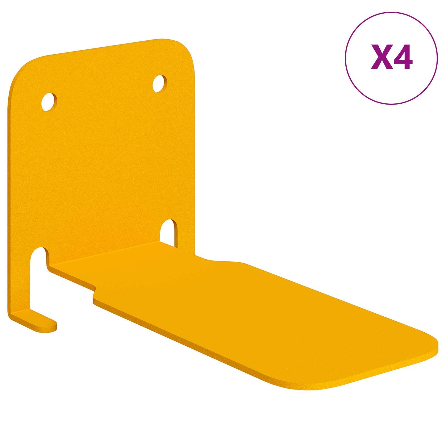 Floating Shelf 4 pcs Mustard Yellow 6 x 10.8 x 6.6 cm